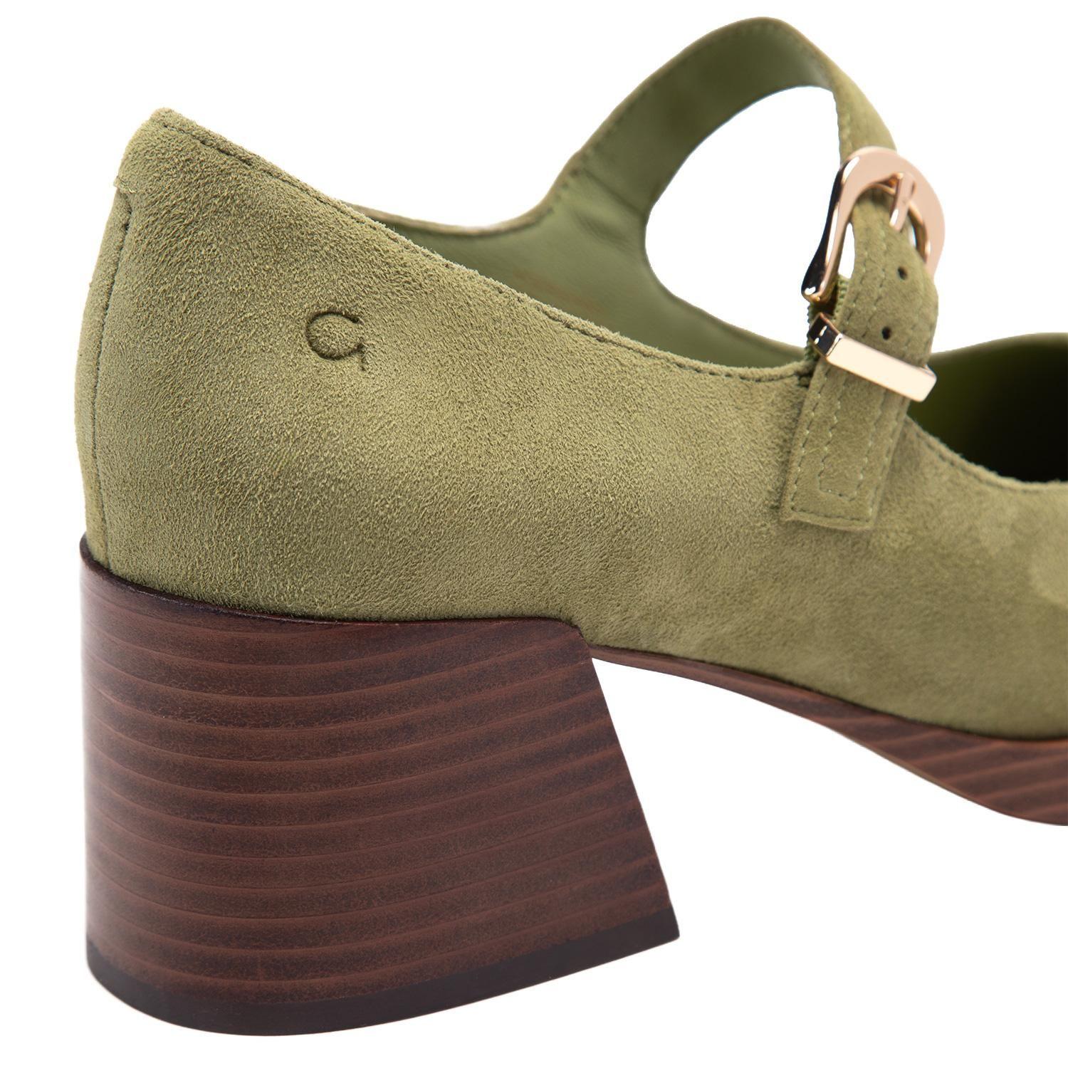 Zapato de cuero mujer Gacel olivo Louise 0661289-6