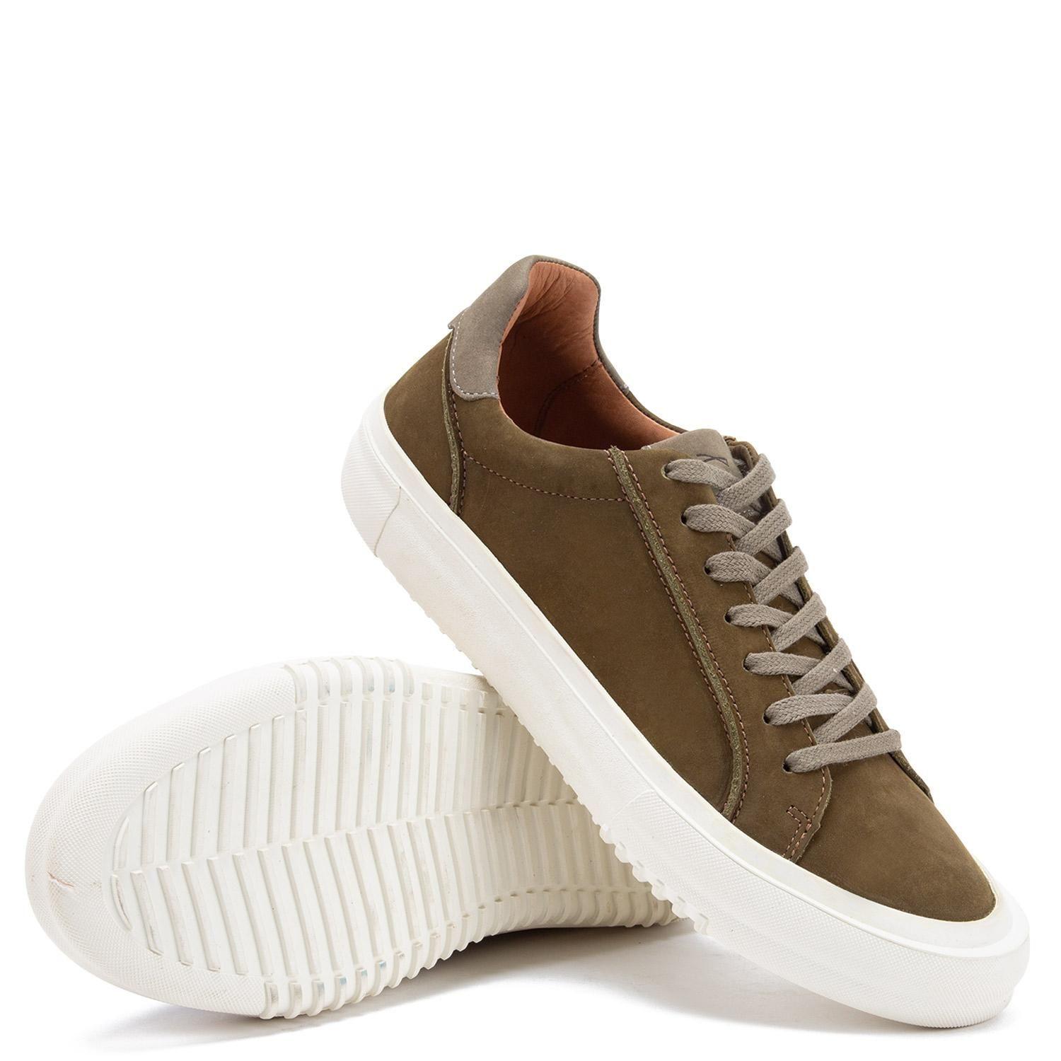 Zapatilla de cuero hombre Guante Olivo Doha-3