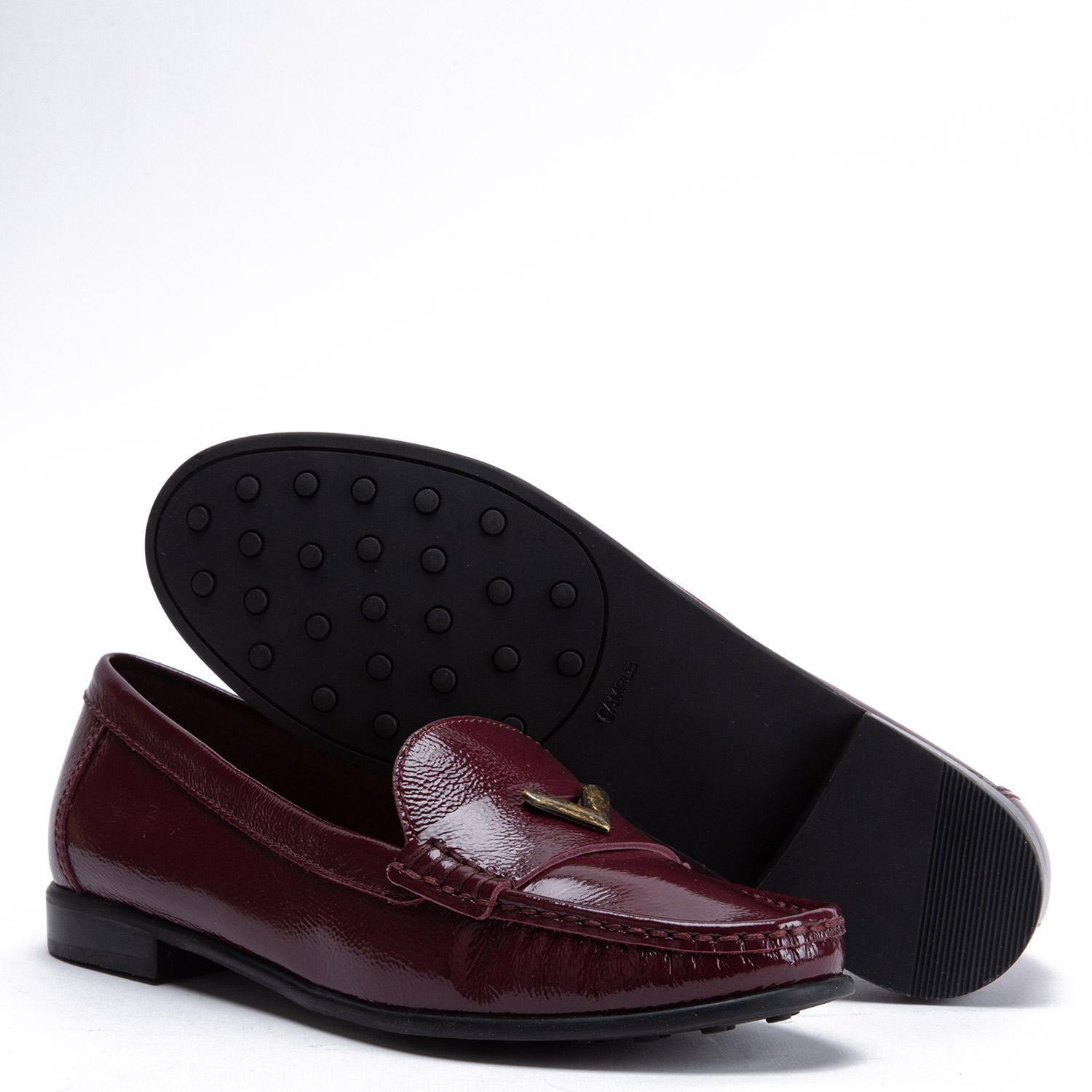 Mocasin de cuero mujer Gacel Burdeo Siri 0660617-3