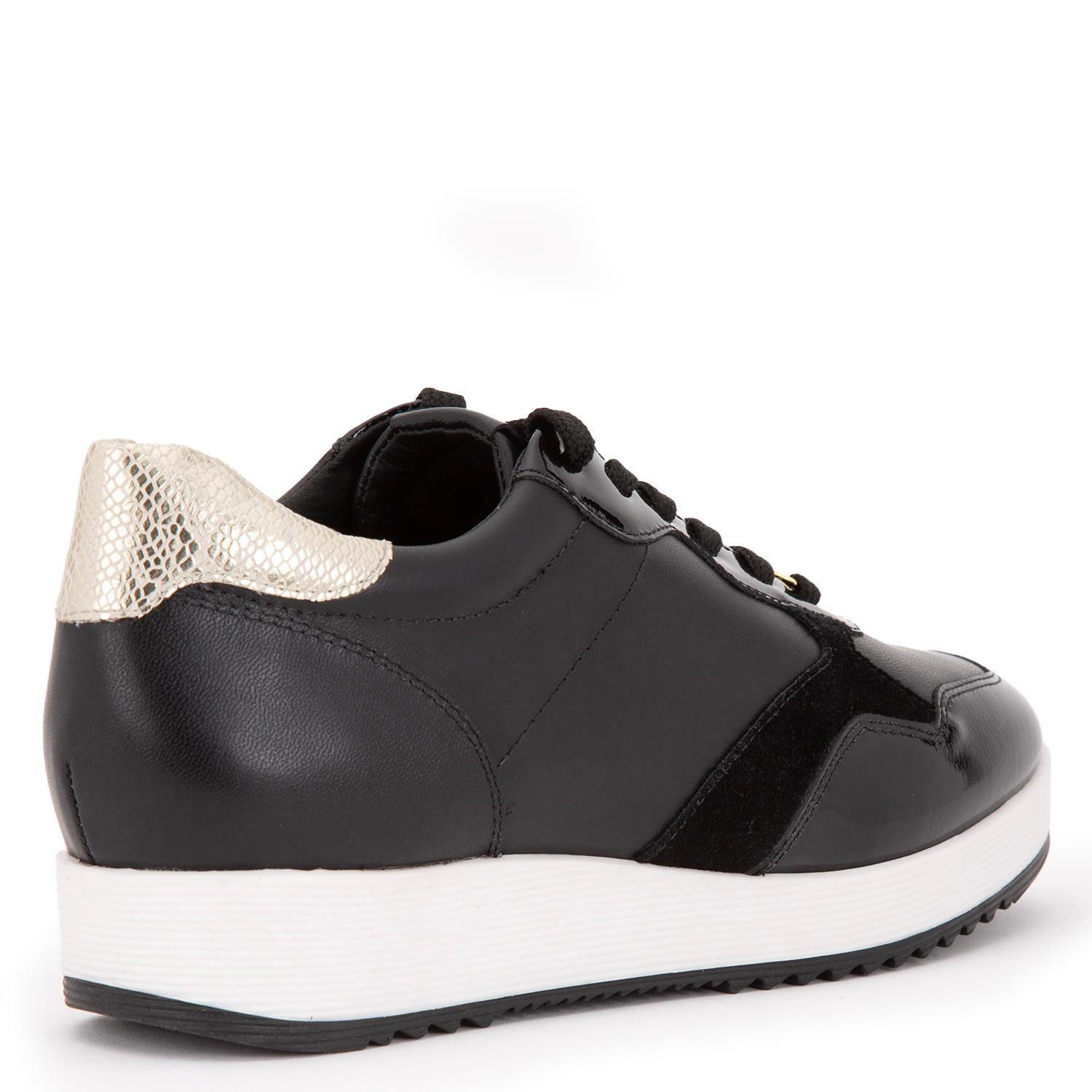 Zapatilla de cuero mujer Gacel negro Aria-3