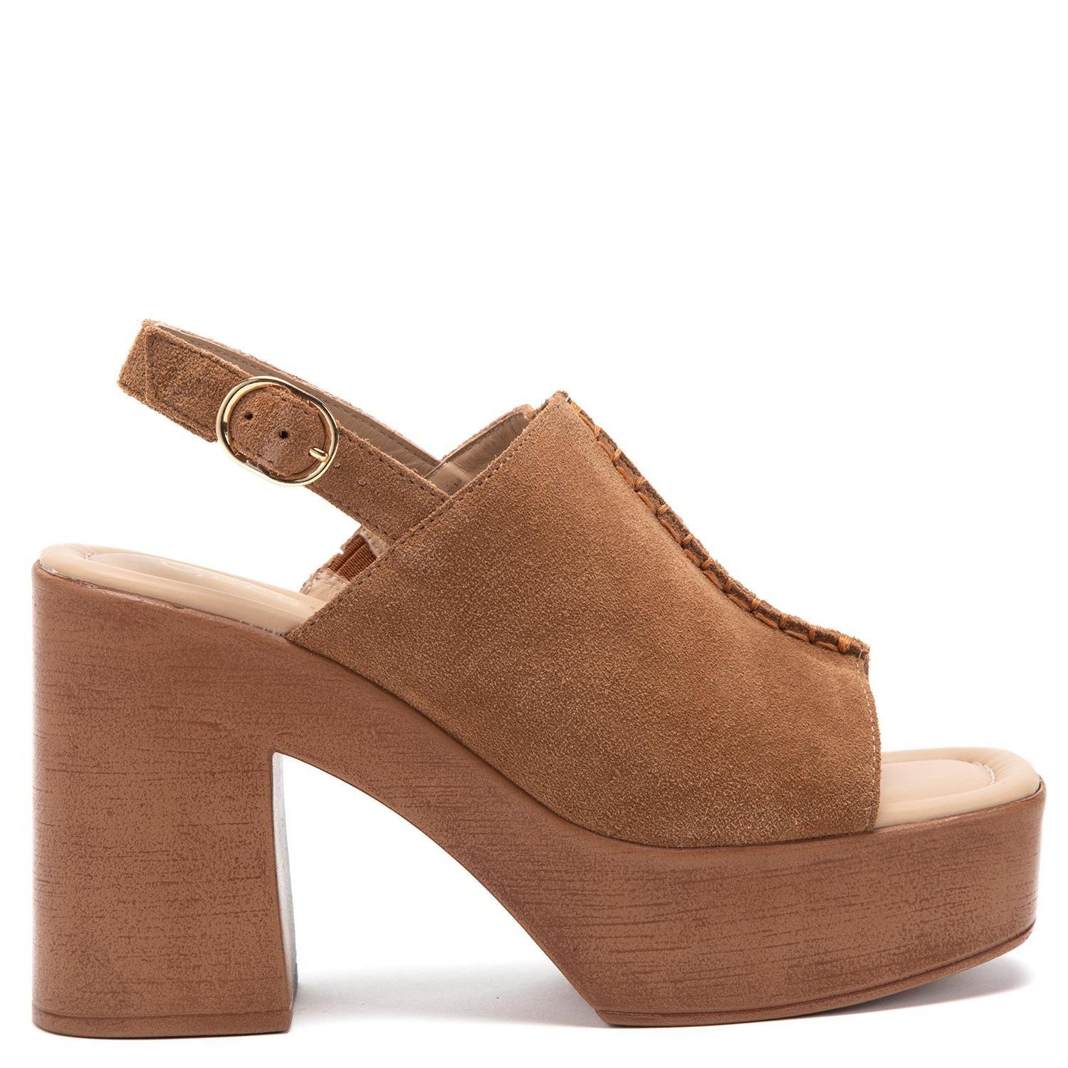 Sandalia de cuero mujer Gacel camel Flo-0