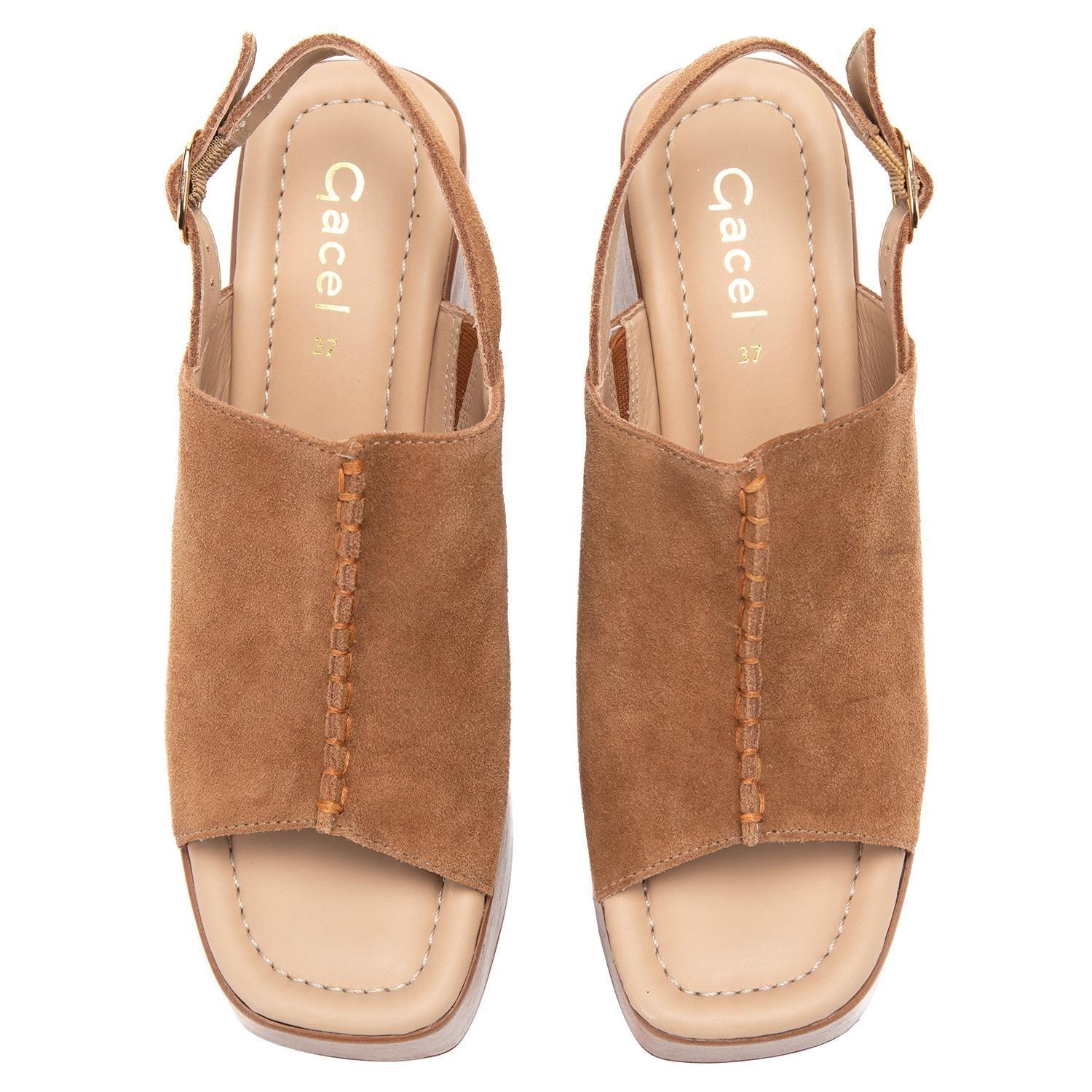 Sandalia de cuero mujer Gacel camel Flo-3