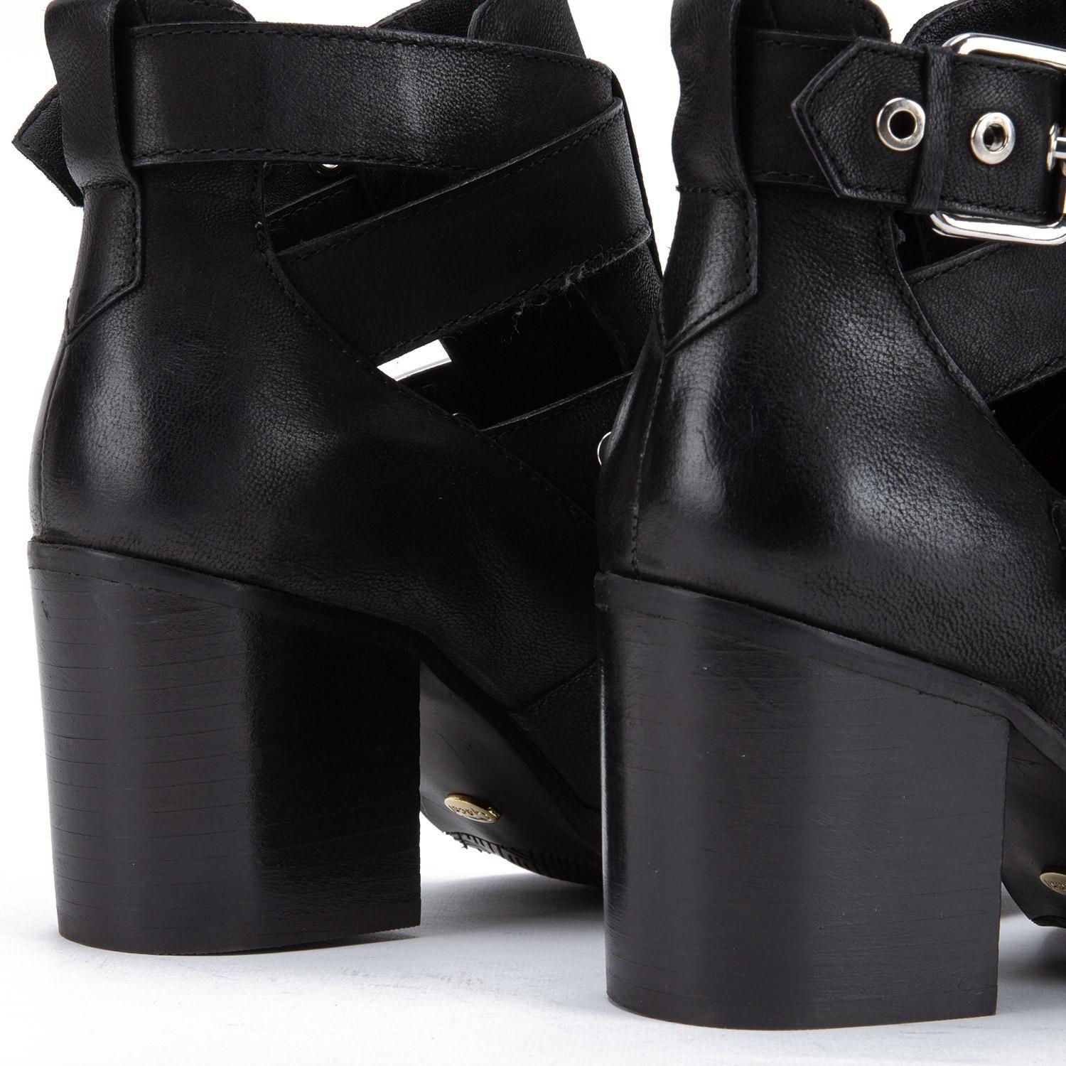 Botin de cuero mujer Gacel Negro Bruna-4