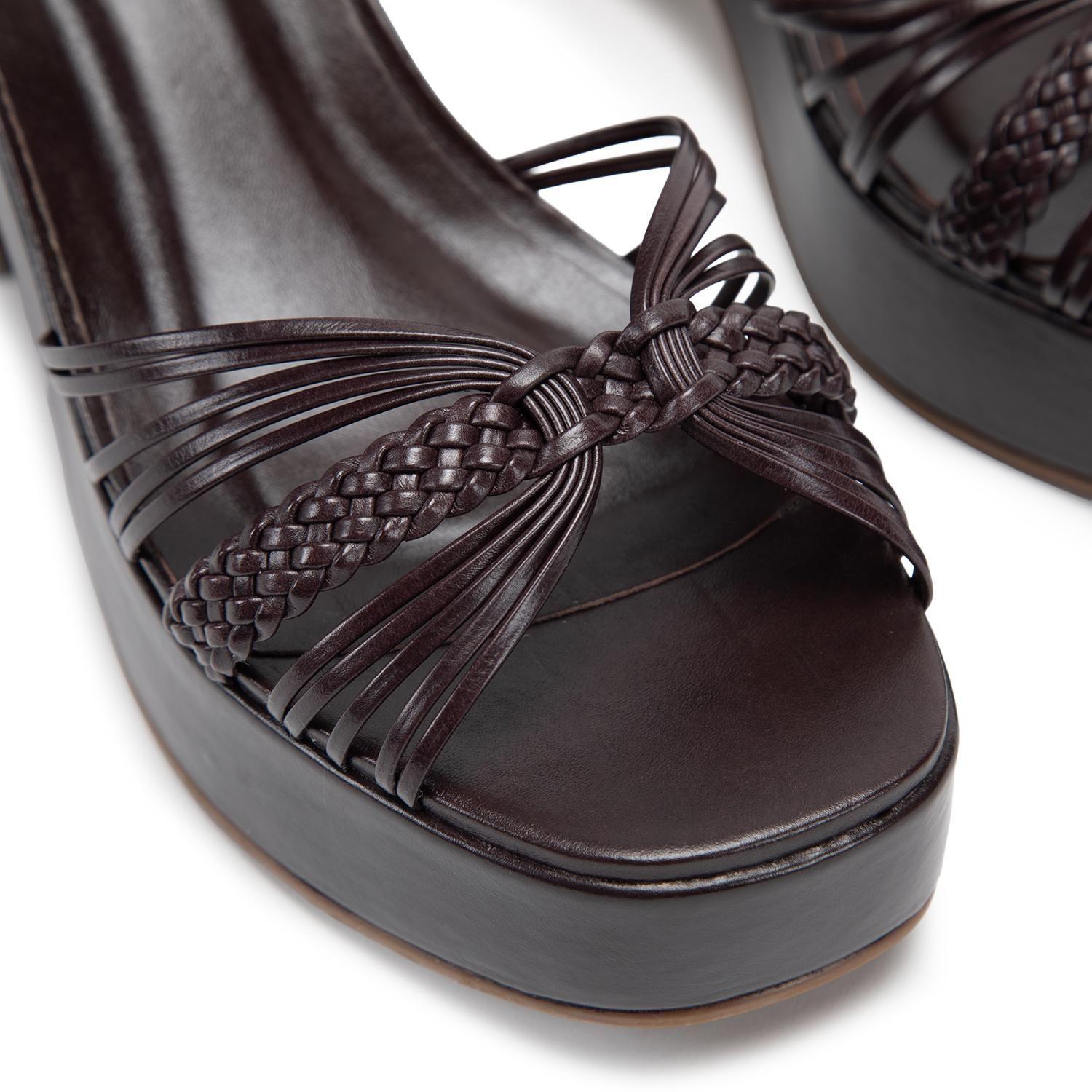 Sandalia de cuero mujer Gacel chocolate Flopi 0661218-5