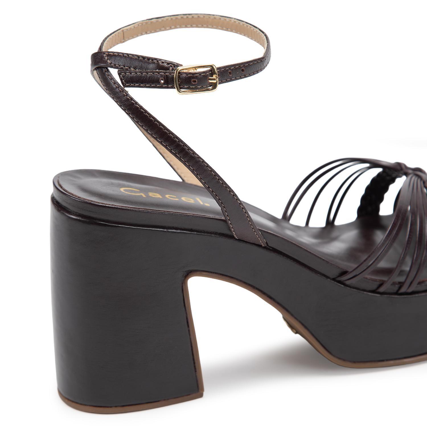 Sandalia de cuero mujer Gacel chocolate Flopi 0661218-6