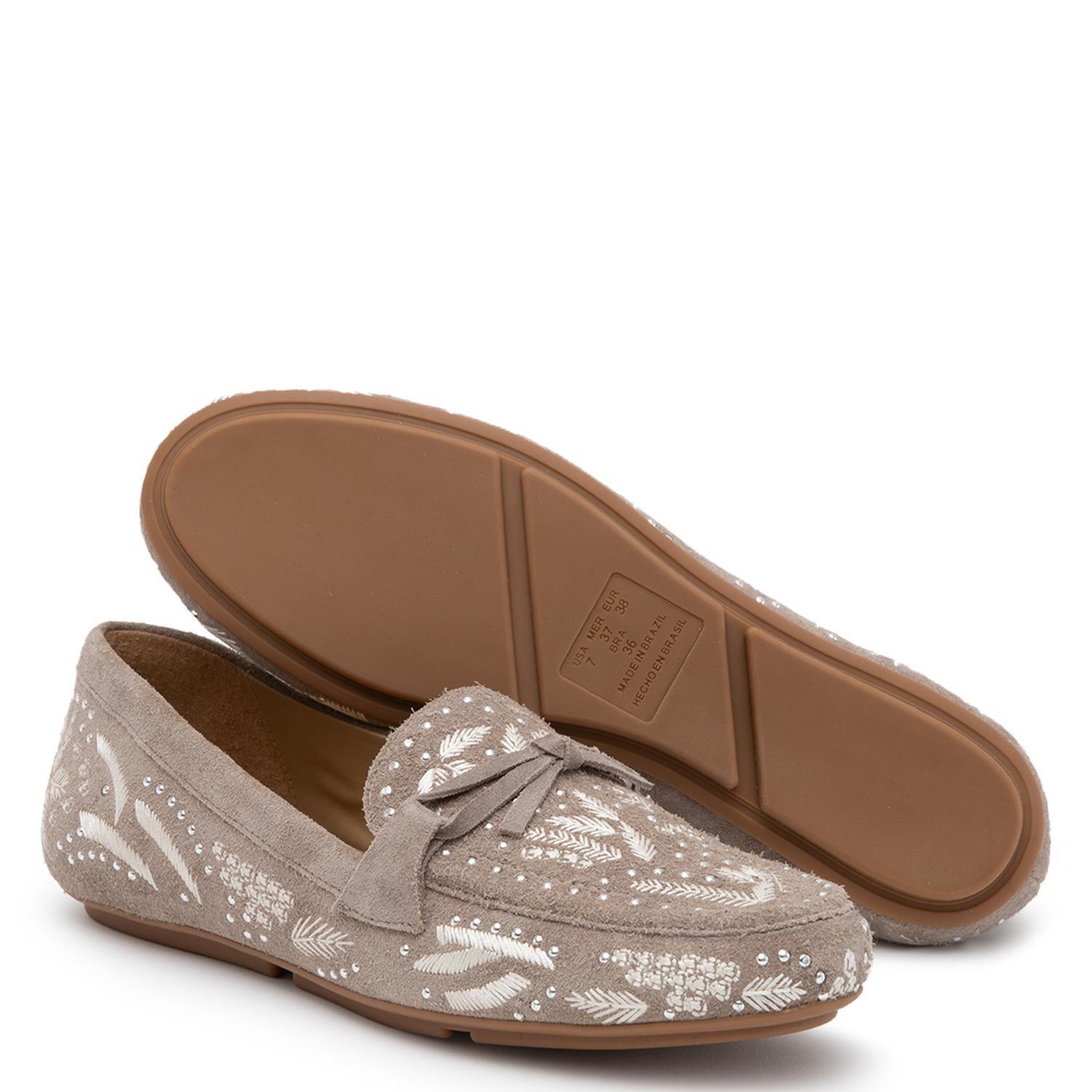 Mocasin de cuero mujer Gacel beige Leslie 0660948-3