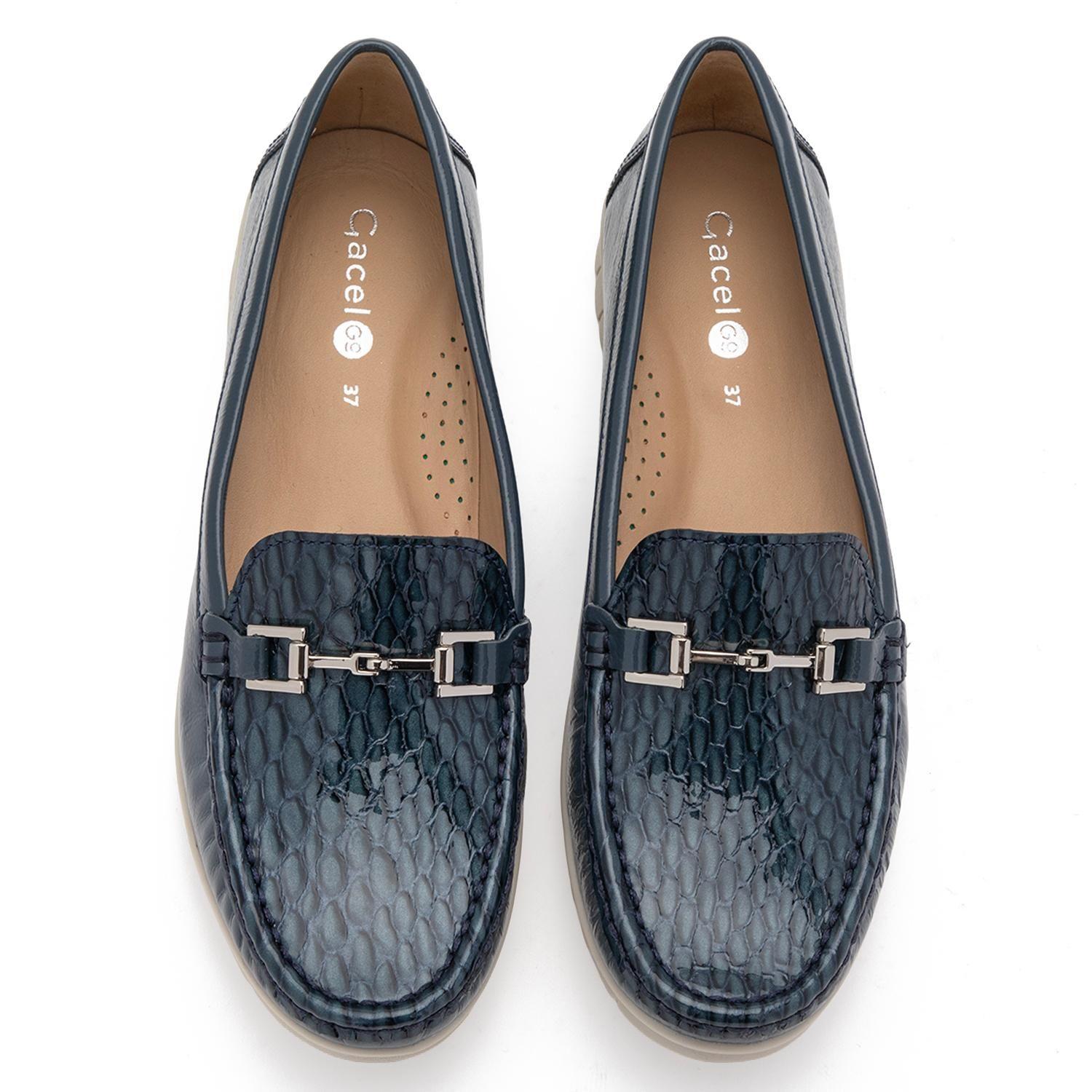 Mocasin de cuero mujer Gacel azul Trini 0661461-3