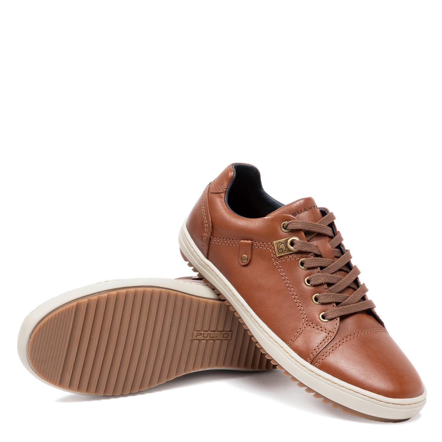 Zapatilla de cuero hombre Guante Chocolate Kansas-3