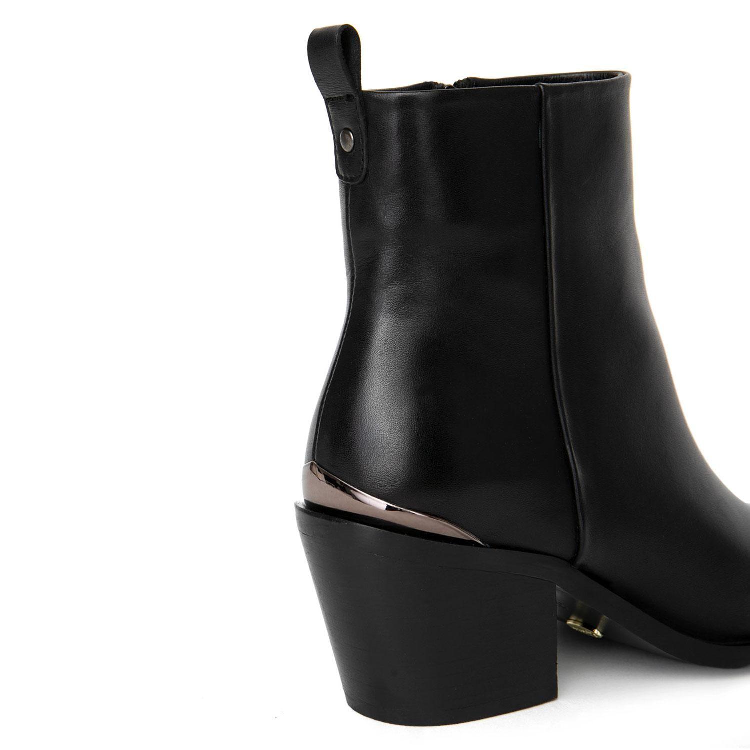 Botin de cuero mujer Gacel negro Hazzard-3