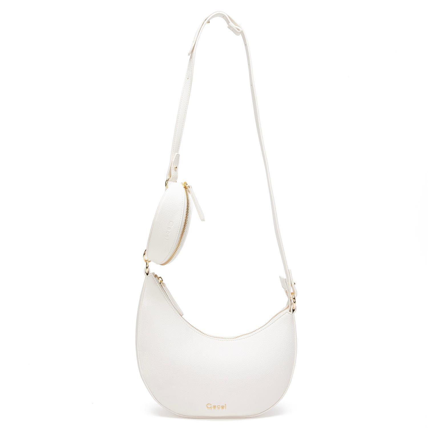 Cartera mujer Gacel blanco bandolera grande-0