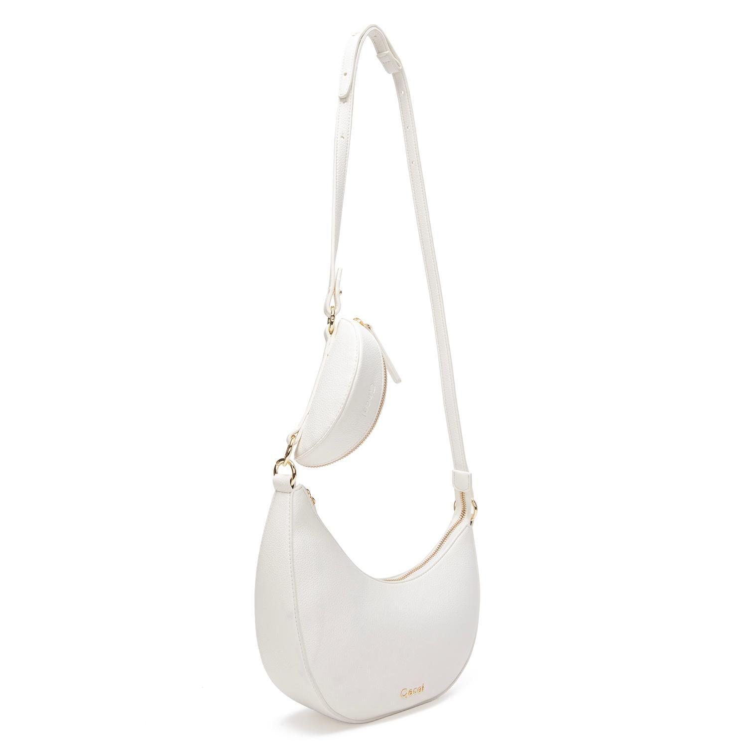 Cartera mujer Gacel blanco bandolera grande-3