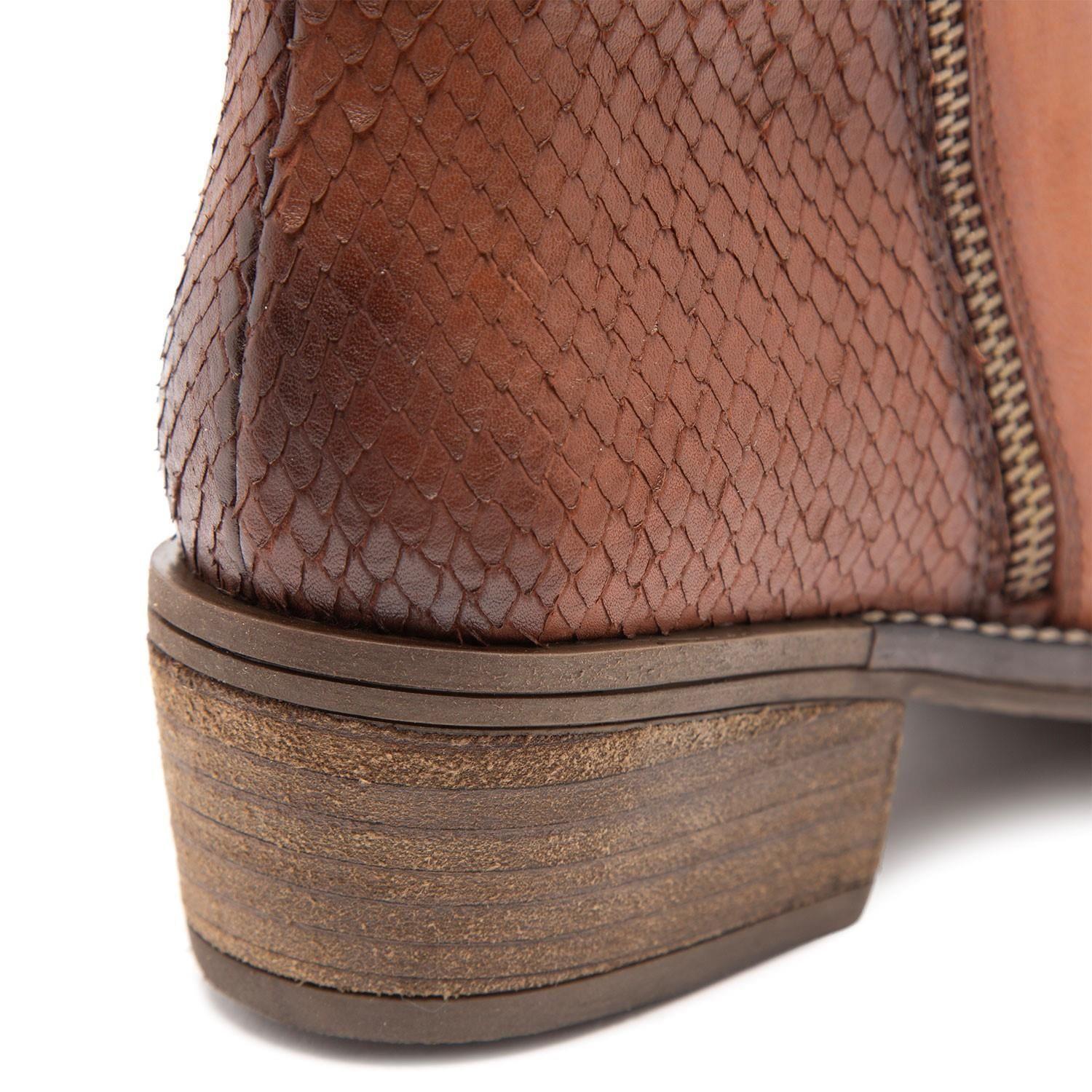 Botin de cuero mujer Gacel Tostado Gina 0659422-4