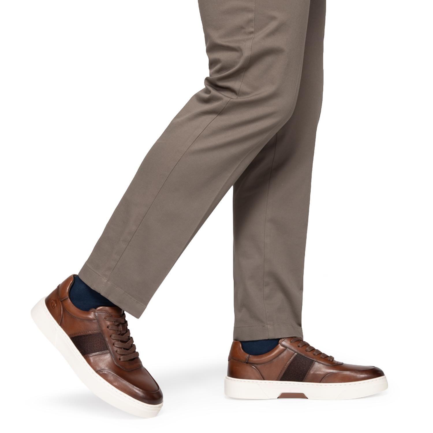 Zapatilla de cuero hombre Guante chocolate Chipre-1
