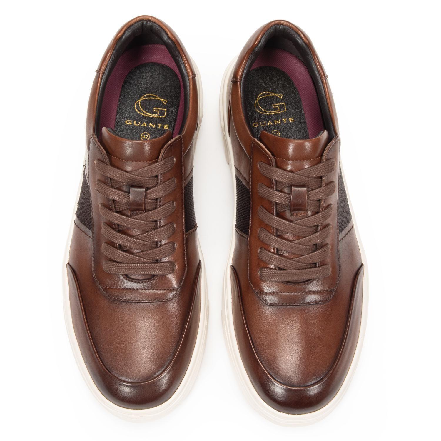 Zapatilla de cuero hombre Guante chocolate Chipre-2