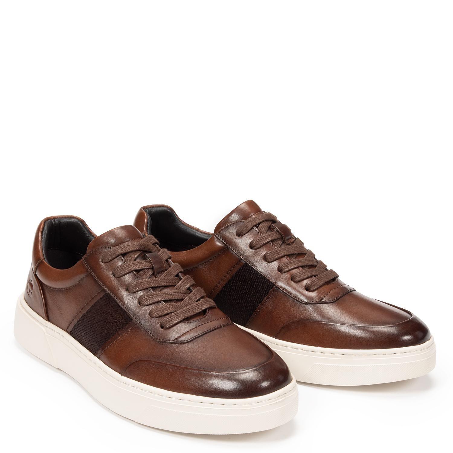 Zapatilla de cuero hombre Guante chocolate Chipre-3