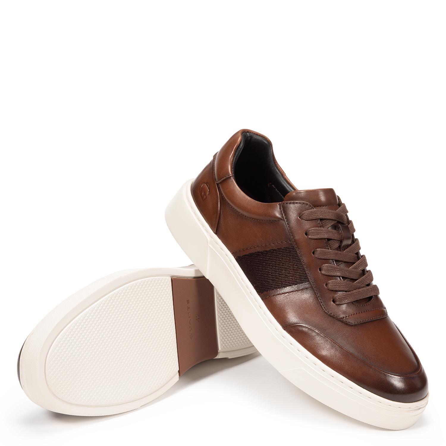 Zapatilla de cuero hombre Guante chocolate Chipre-4
