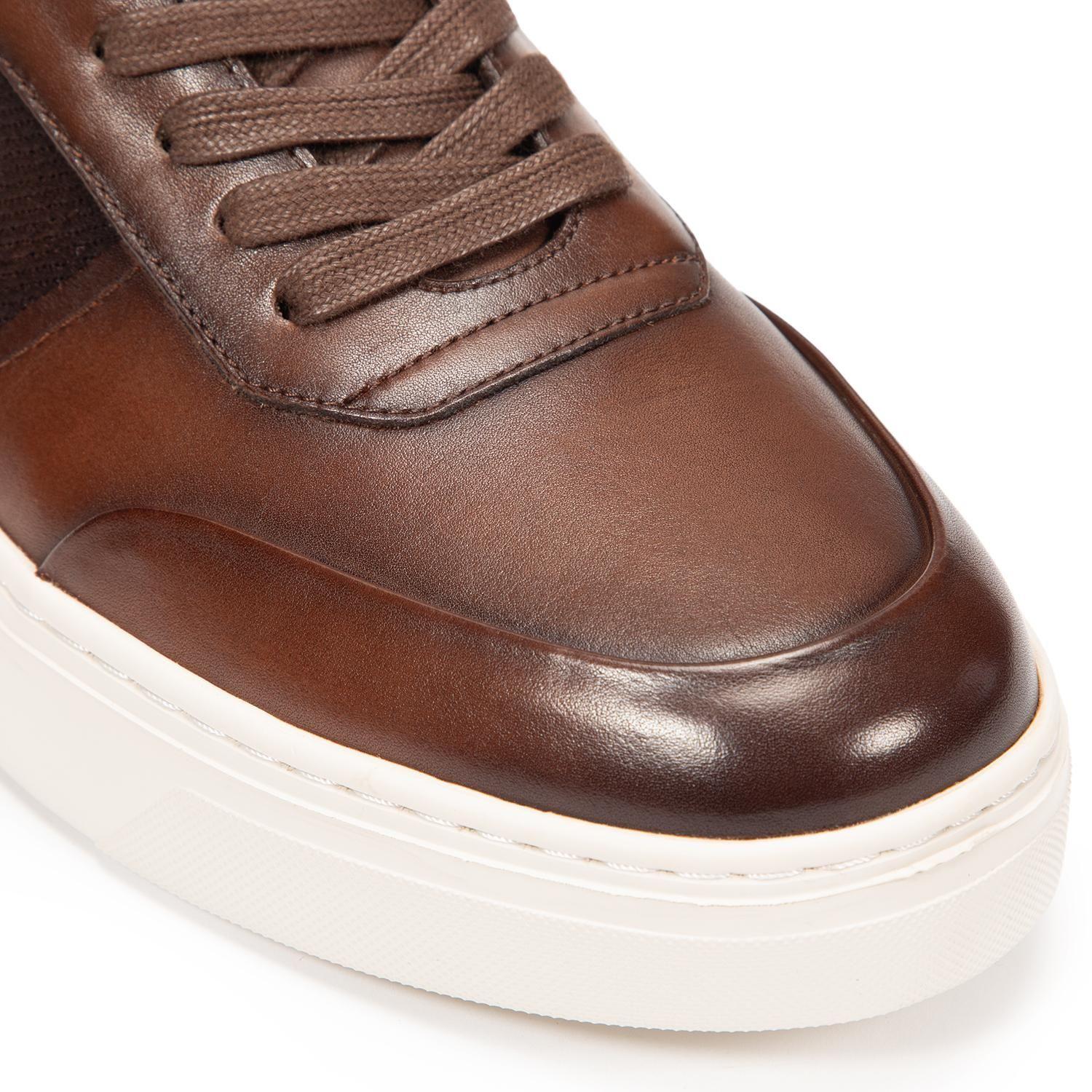 Zapatilla de cuero hombre Guante chocolate Chipre-5