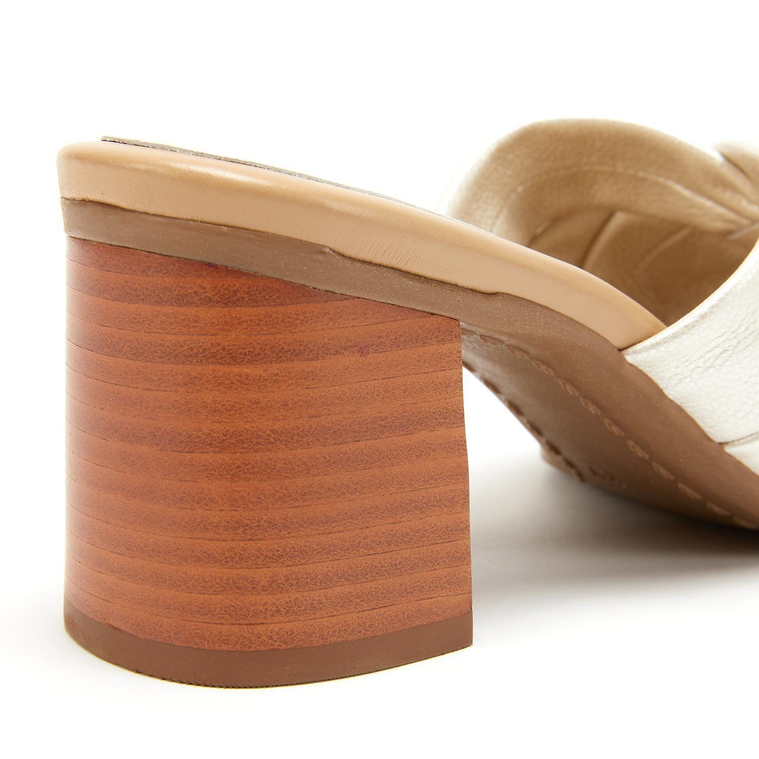 Sandalia de cuero mujer Gacel Crema Roxxy 0659713-3