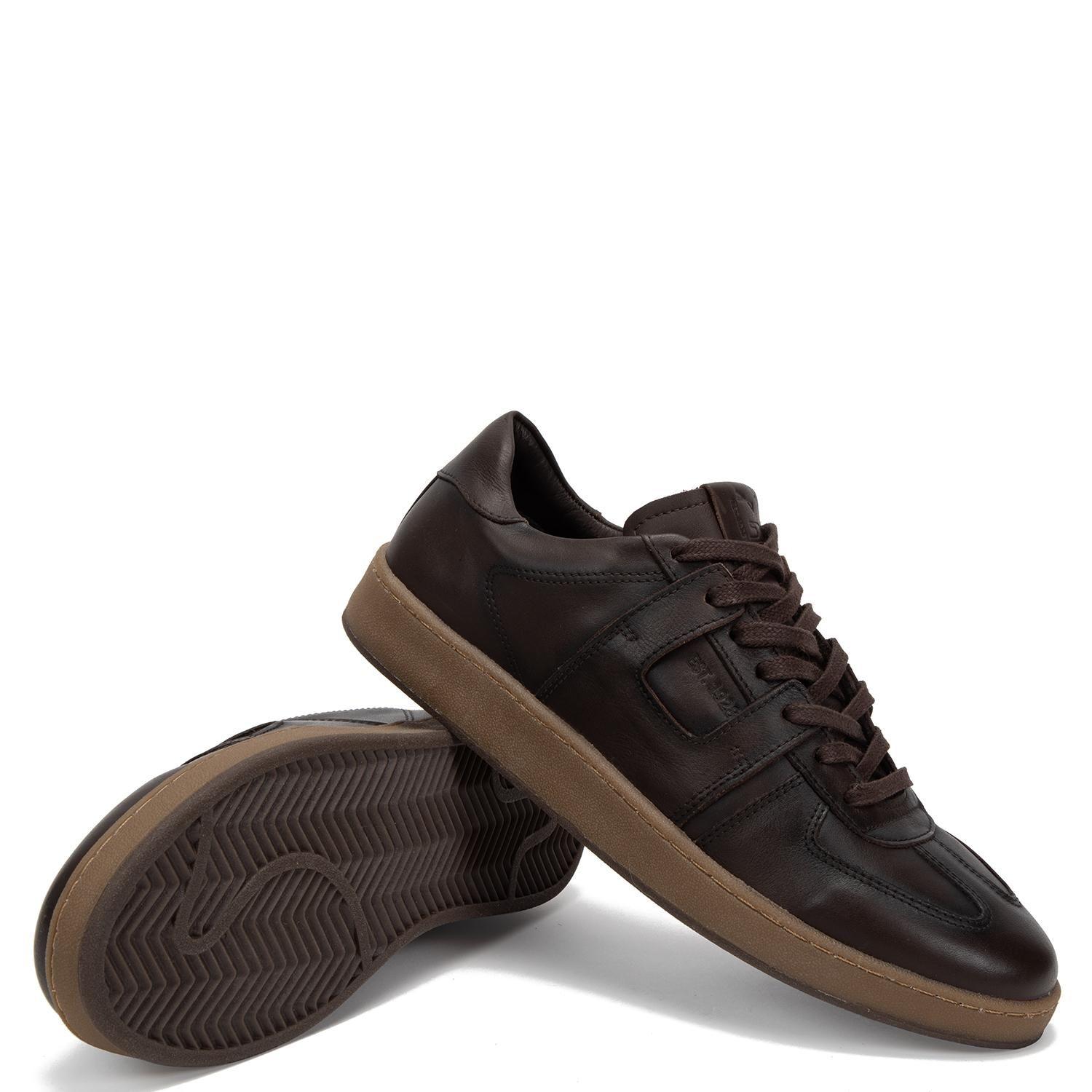 Zapatilla de cuero hombre Guante chocolate Bronx-3