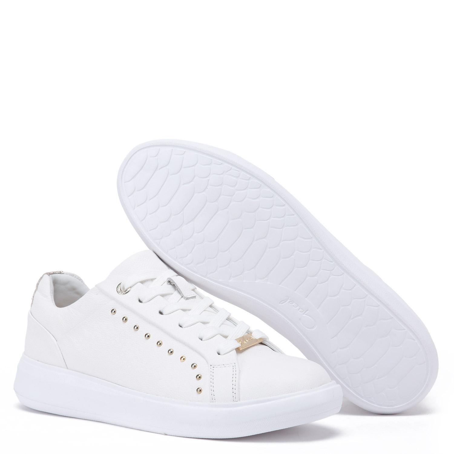 Zapatilla de cuero mujer Gacel blanco Rosalia-3