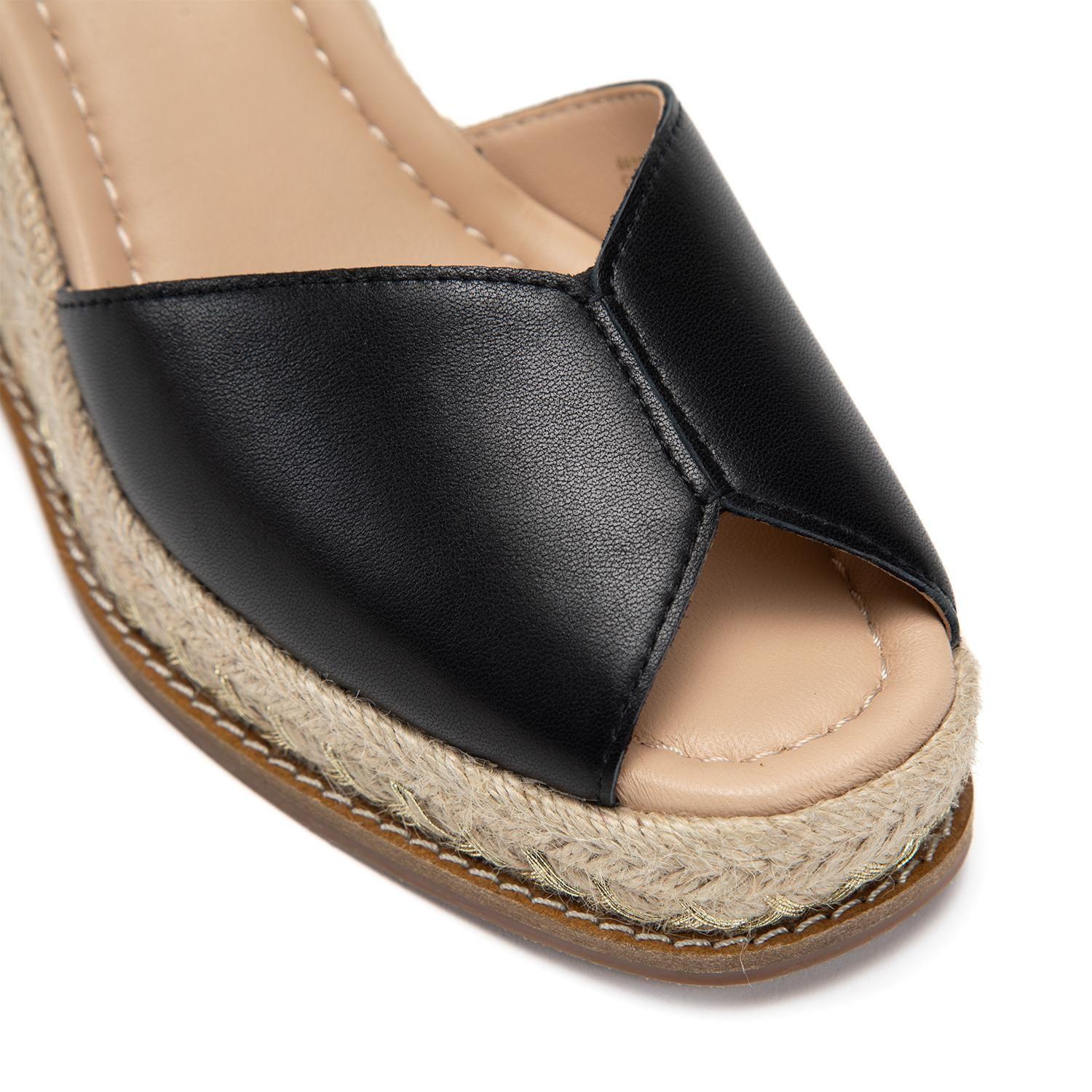 Alpargata de cuero mujer Gacel negro Adela 0661104-5