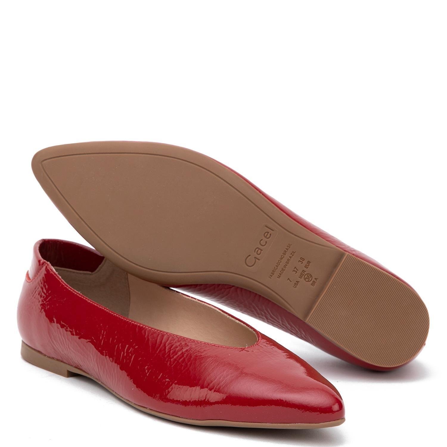 Ballerina de cuero mujer Gacel rojo Kim 0660865-2
