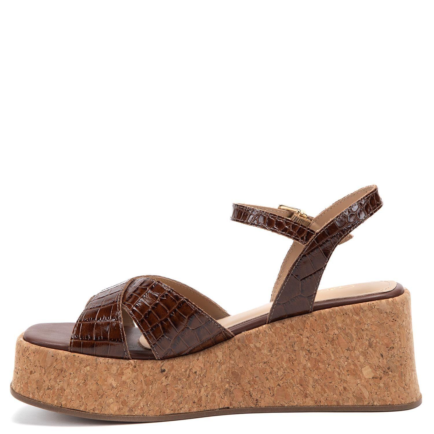 Sandalia de cuero mujer Gacel chocolate Carry-2