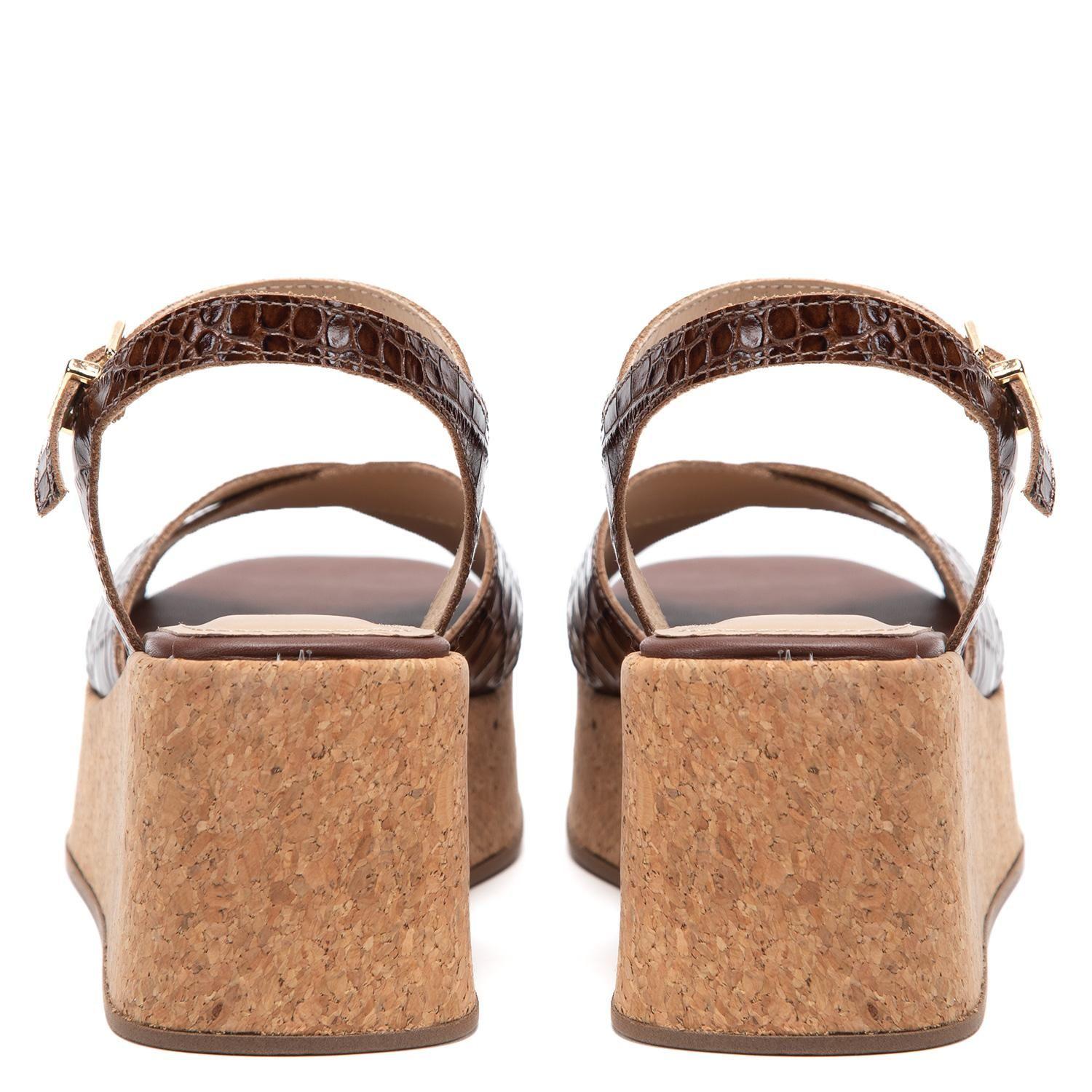 Sandalia de cuero mujer Gacel chocolate Carry-4
