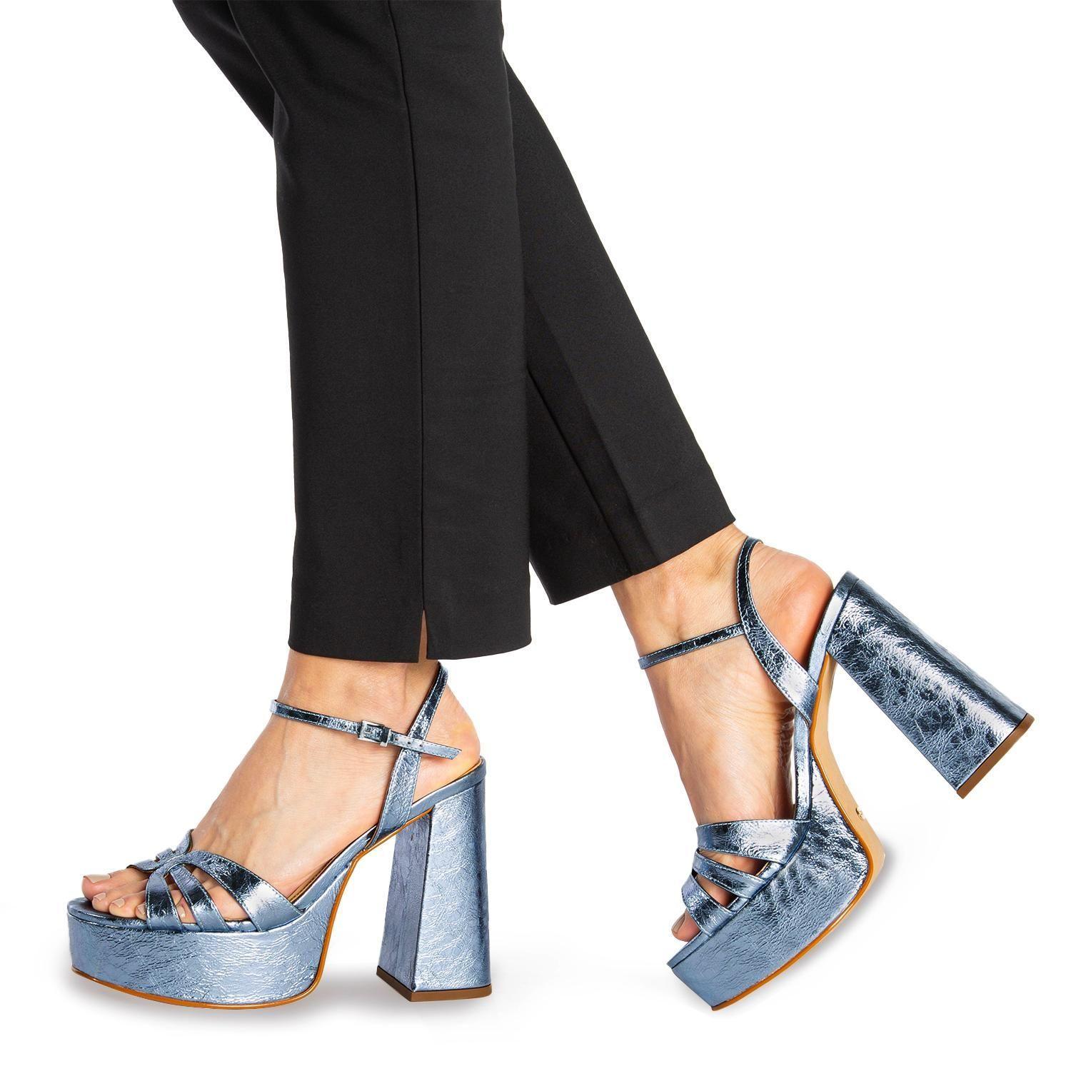 Sandalia de cuero mujer Gacel Celeste Rue 0659717-1