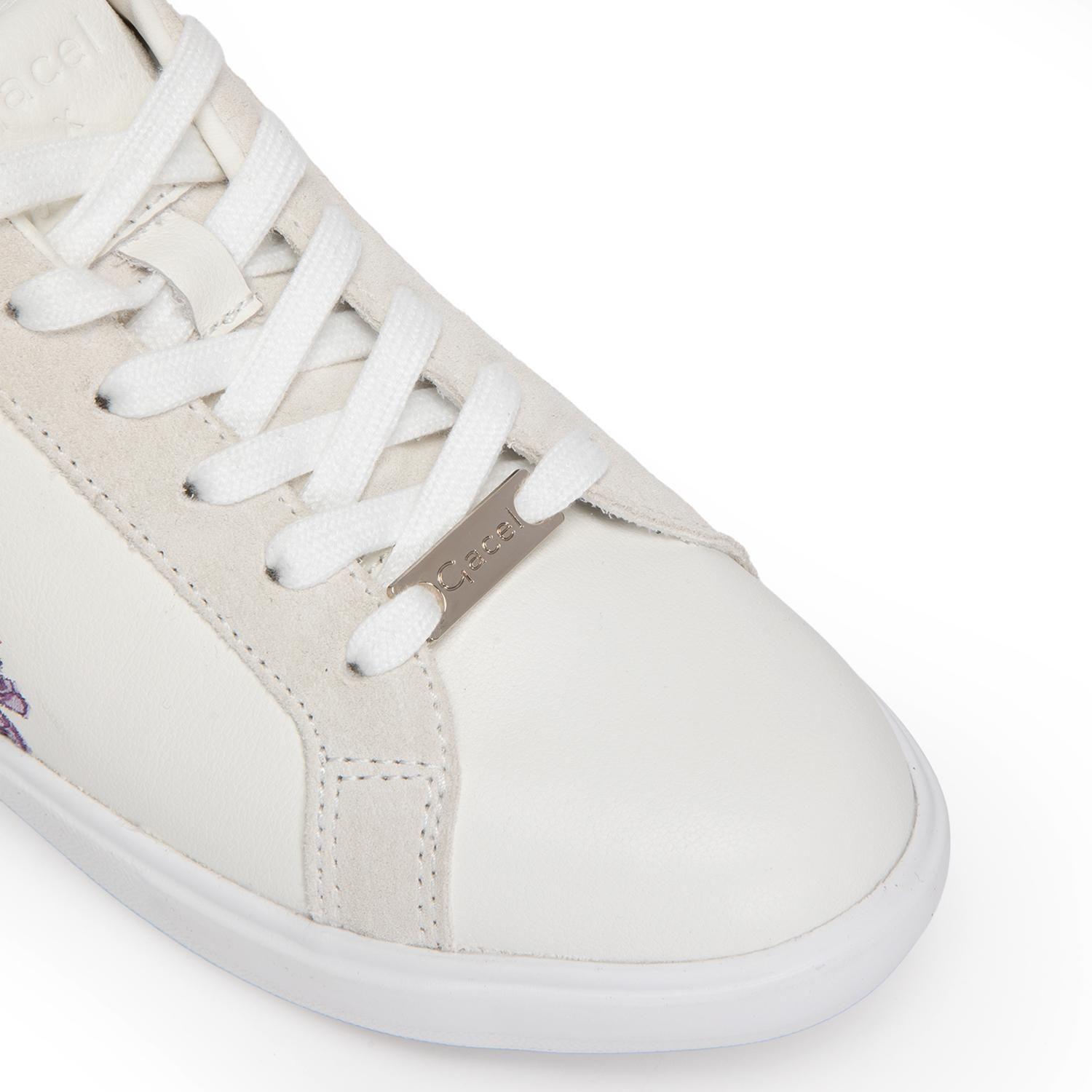 Zapatilla de cuero mujer Gacel crudo Rosalia-4
