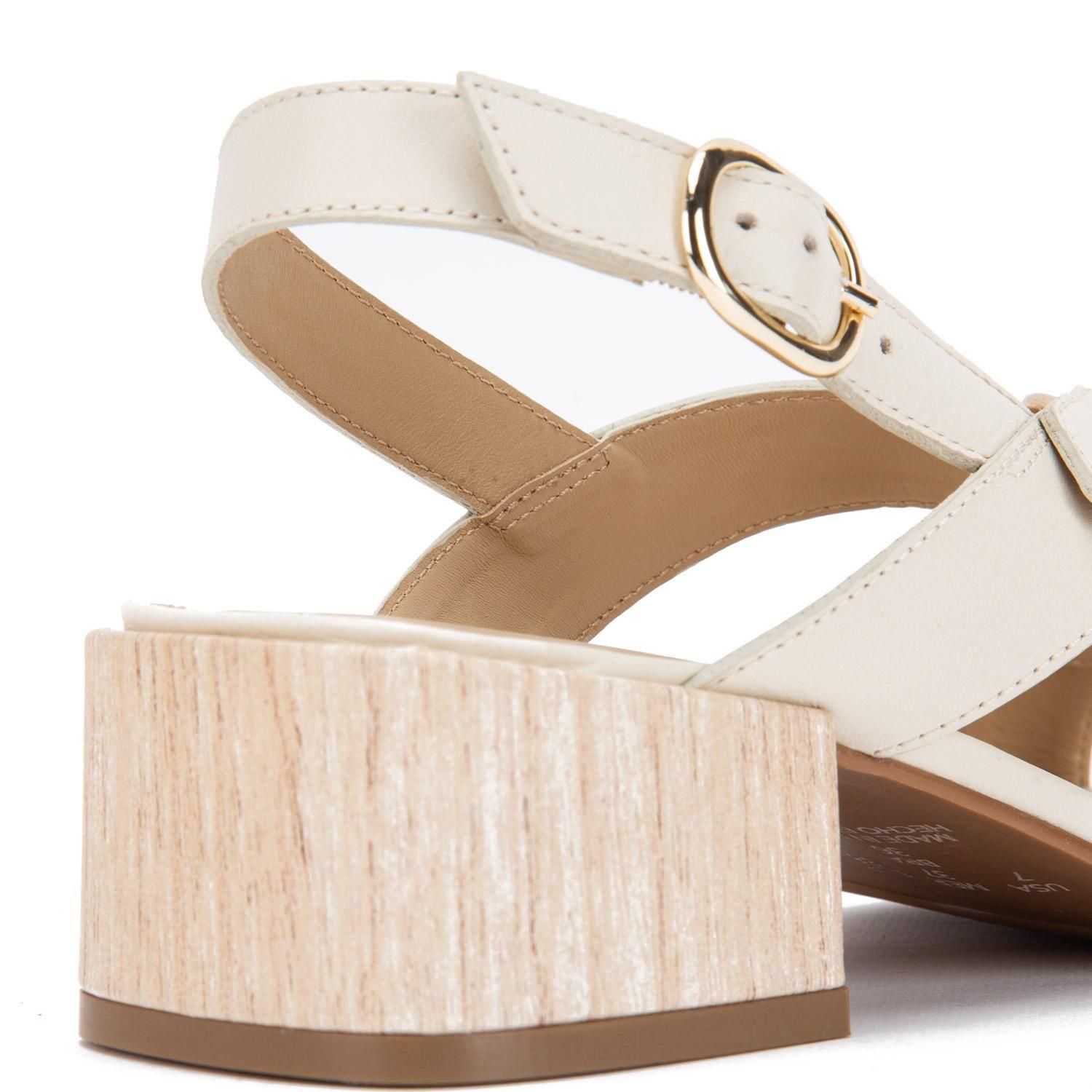 Sandalia de cuero mujer Gacel off white Salma-3