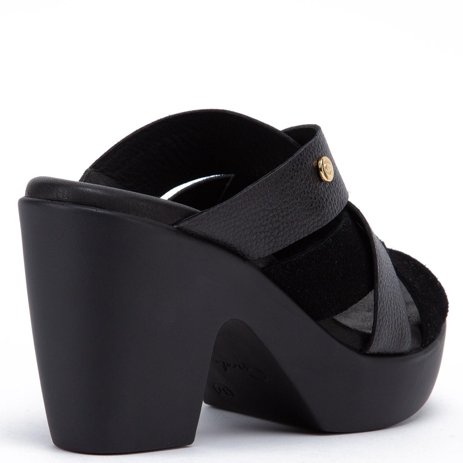 Sandalia de cuero mujer Gacel negro Dalia 0660363-4