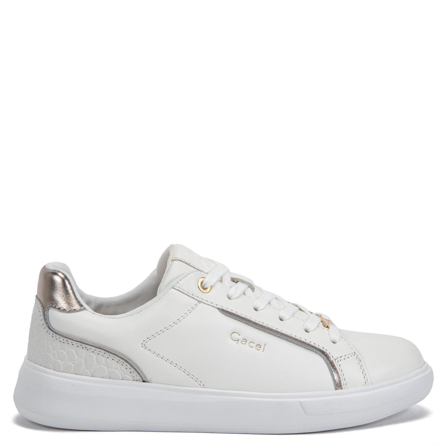 Zapatilla de cuero mujer Gacel blanco Rosalia 0660167-2