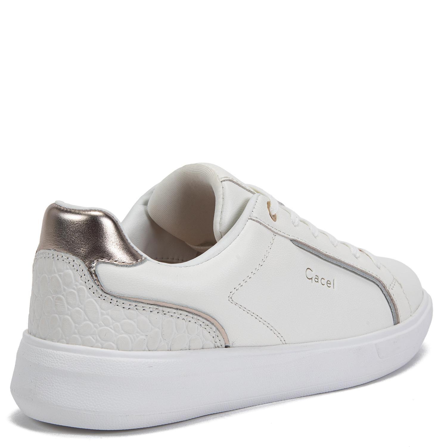 Zapatilla de cuero mujer Gacel blanco Rosalia 0660167-3