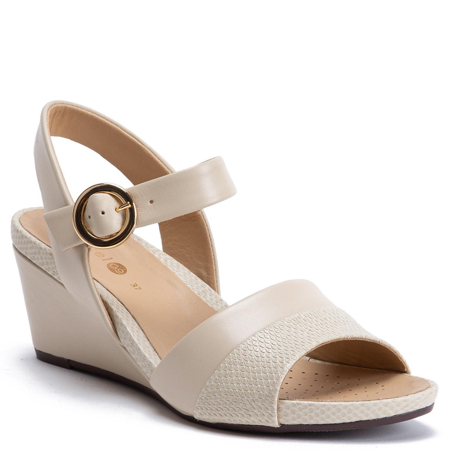 Sandalia de cuero mujer Gacel Off White Emma 0660380-2