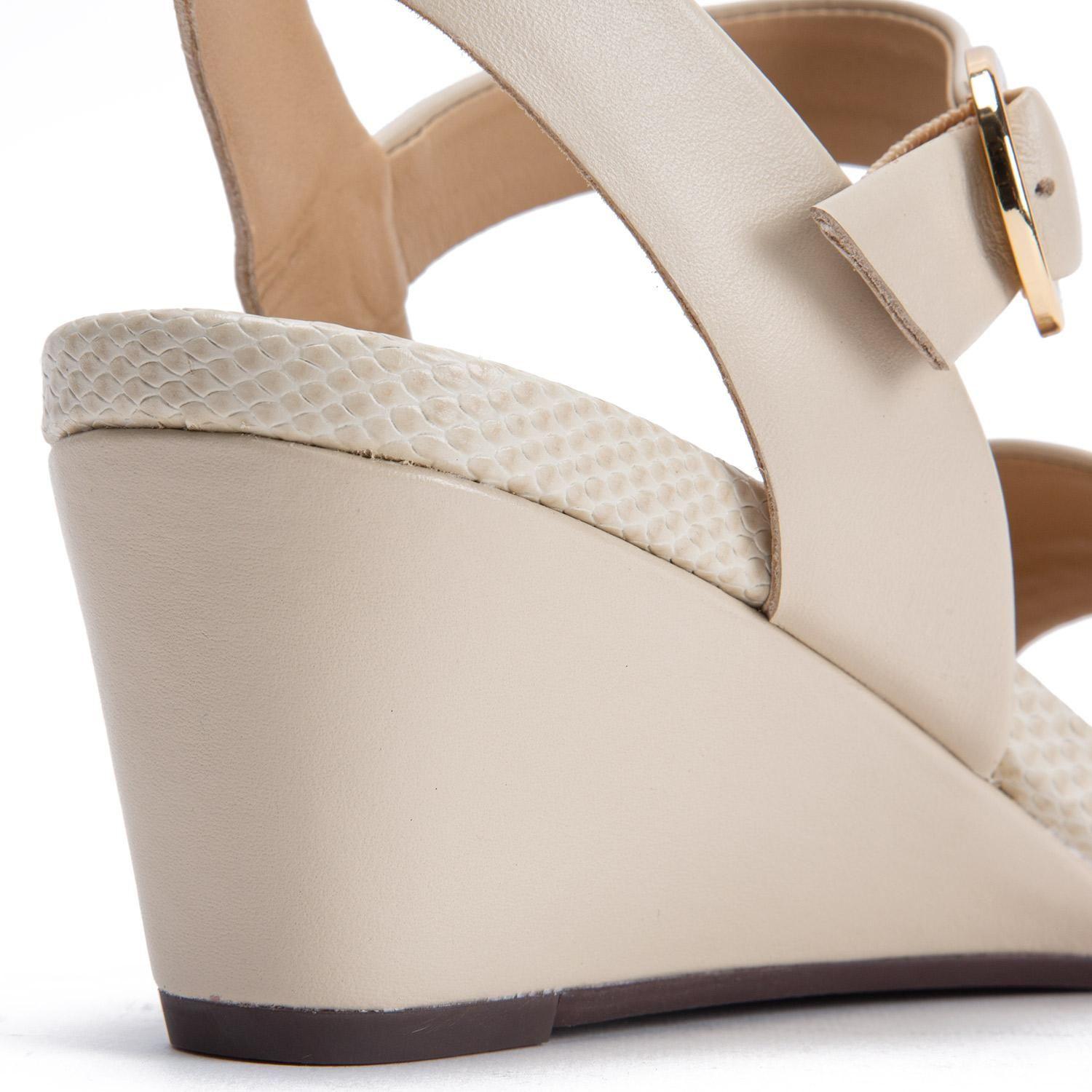 Sandalia de cuero mujer Gacel Off White Emma 0660380-3