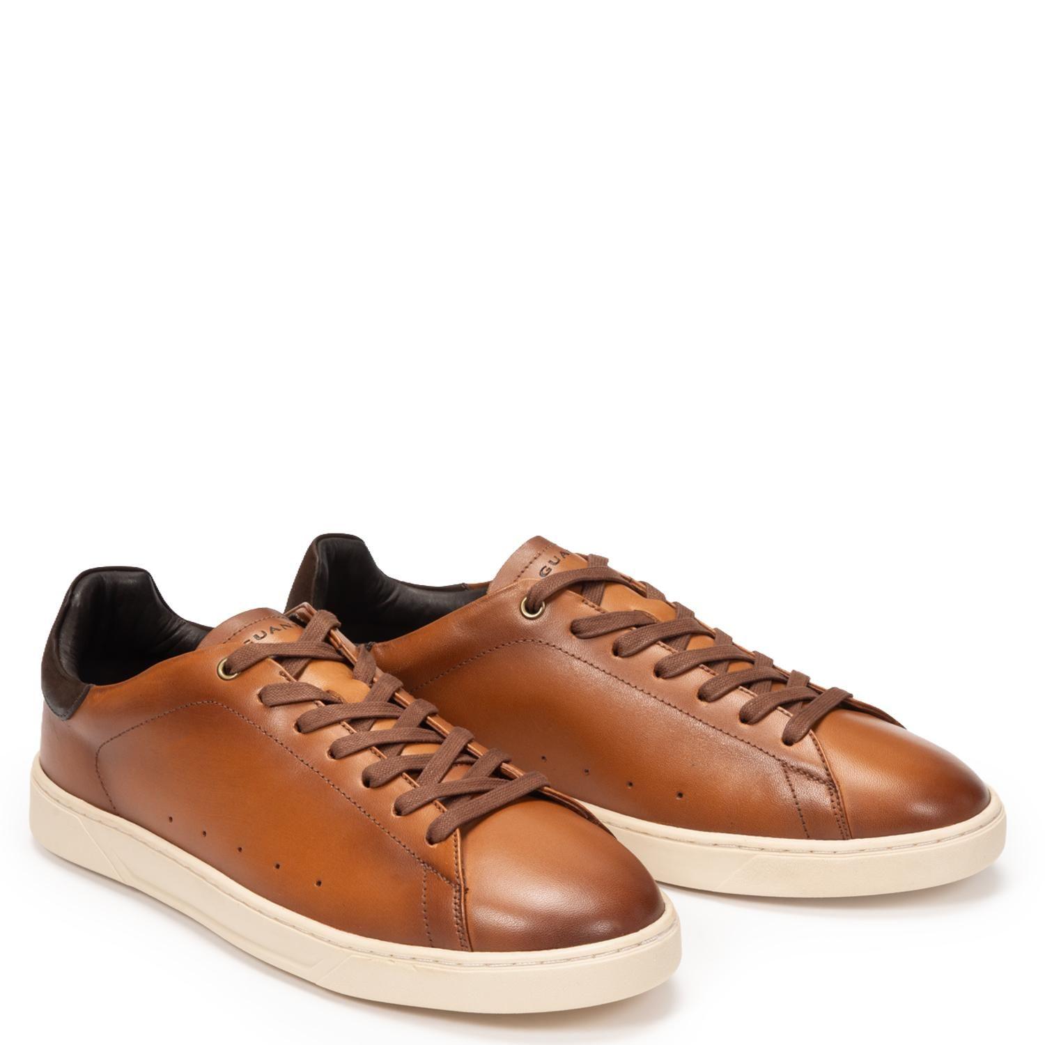 Zapatilla de cuero hombre Guante camel Soho-3