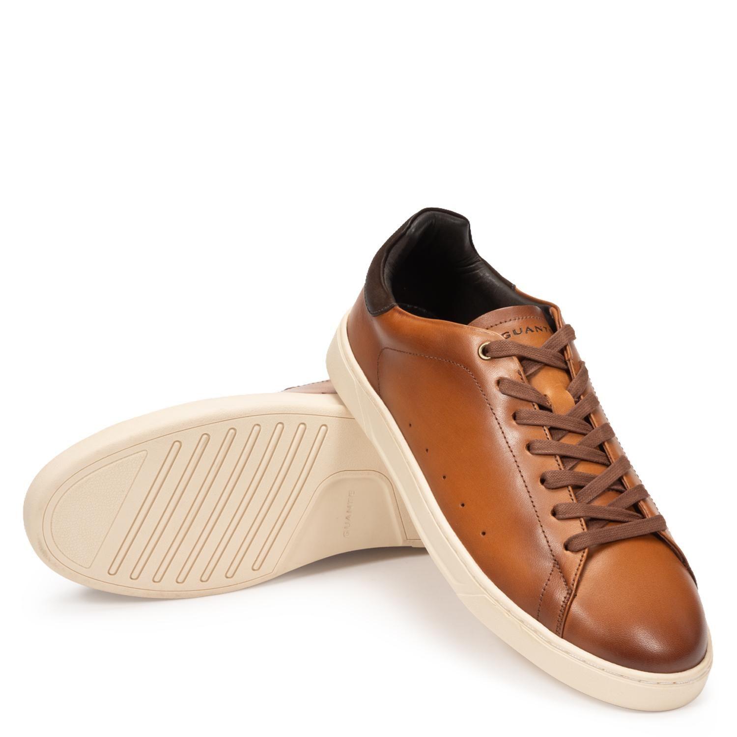 Zapatilla de cuero hombre Guante camel Soho-4