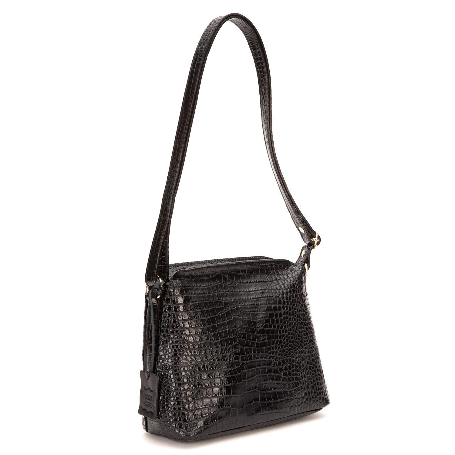Cartera de cuero mujer Gacel negro Bandolera Grande-1