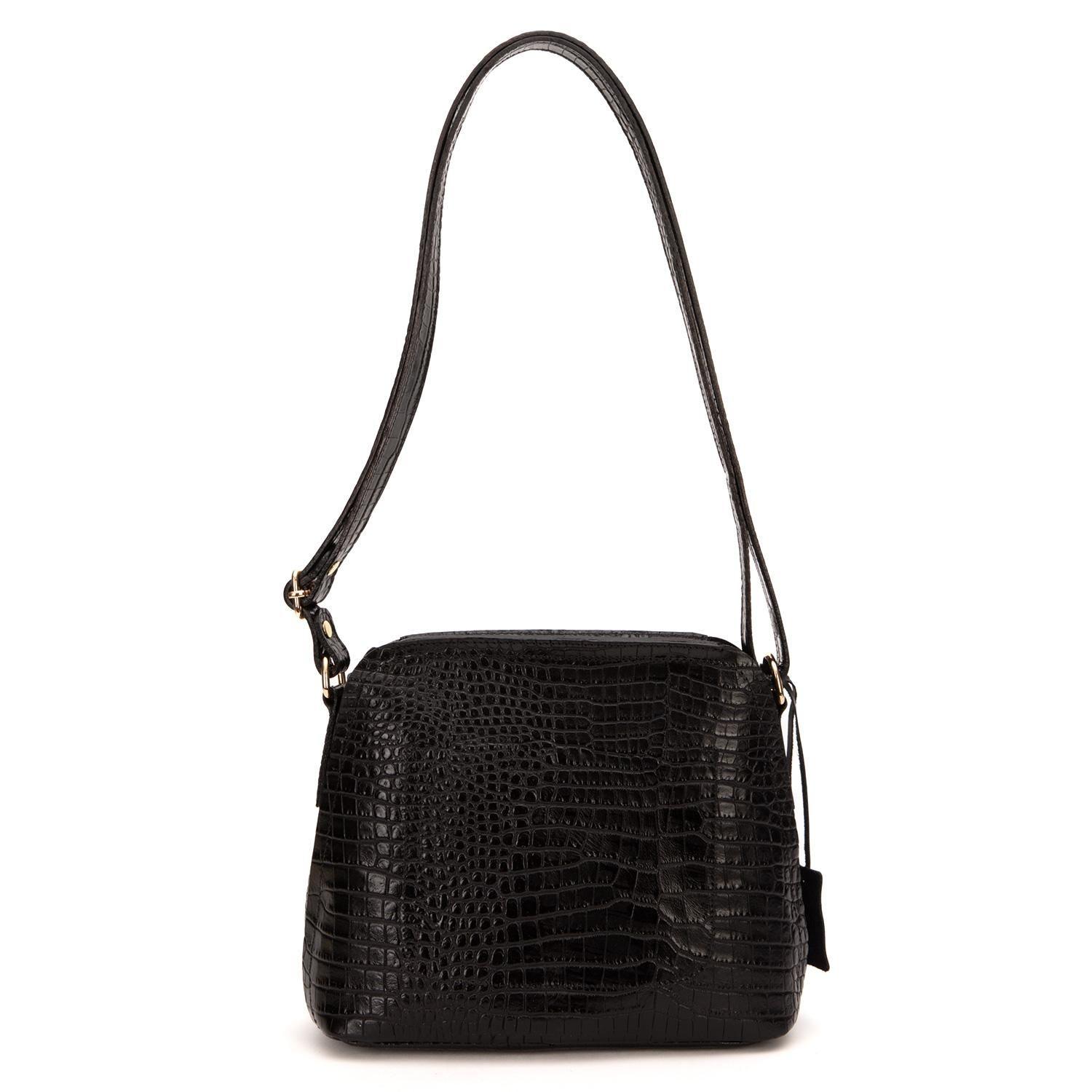 Cartera de cuero mujer Gacel negro Bandolera Grande-2