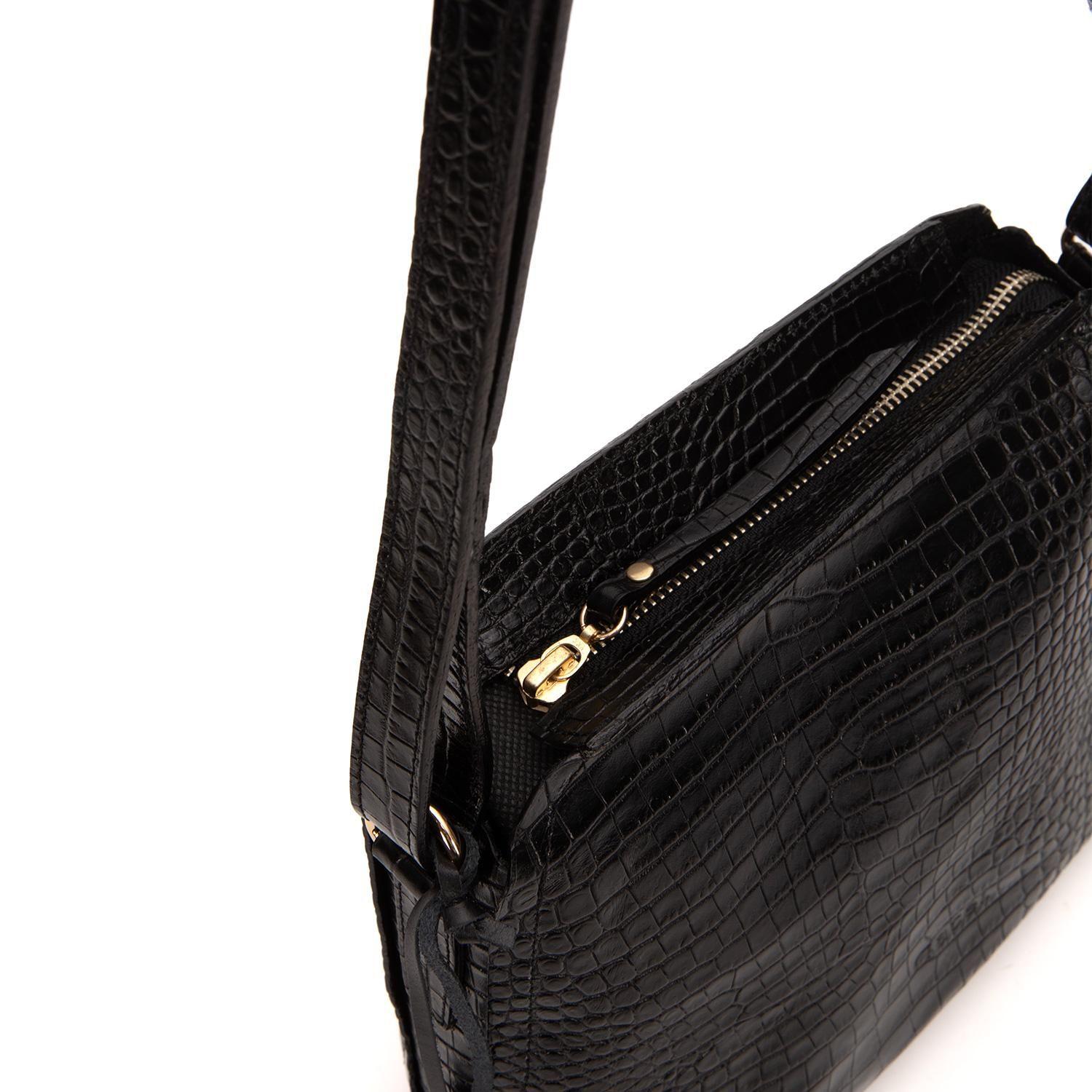 Cartera de cuero mujer Gacel negro Bandolera Grande-3