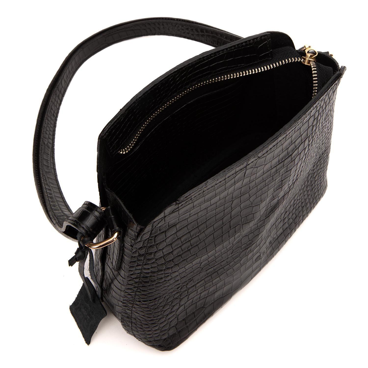 Cartera de cuero mujer Gacel negro Bandolera Grande-4