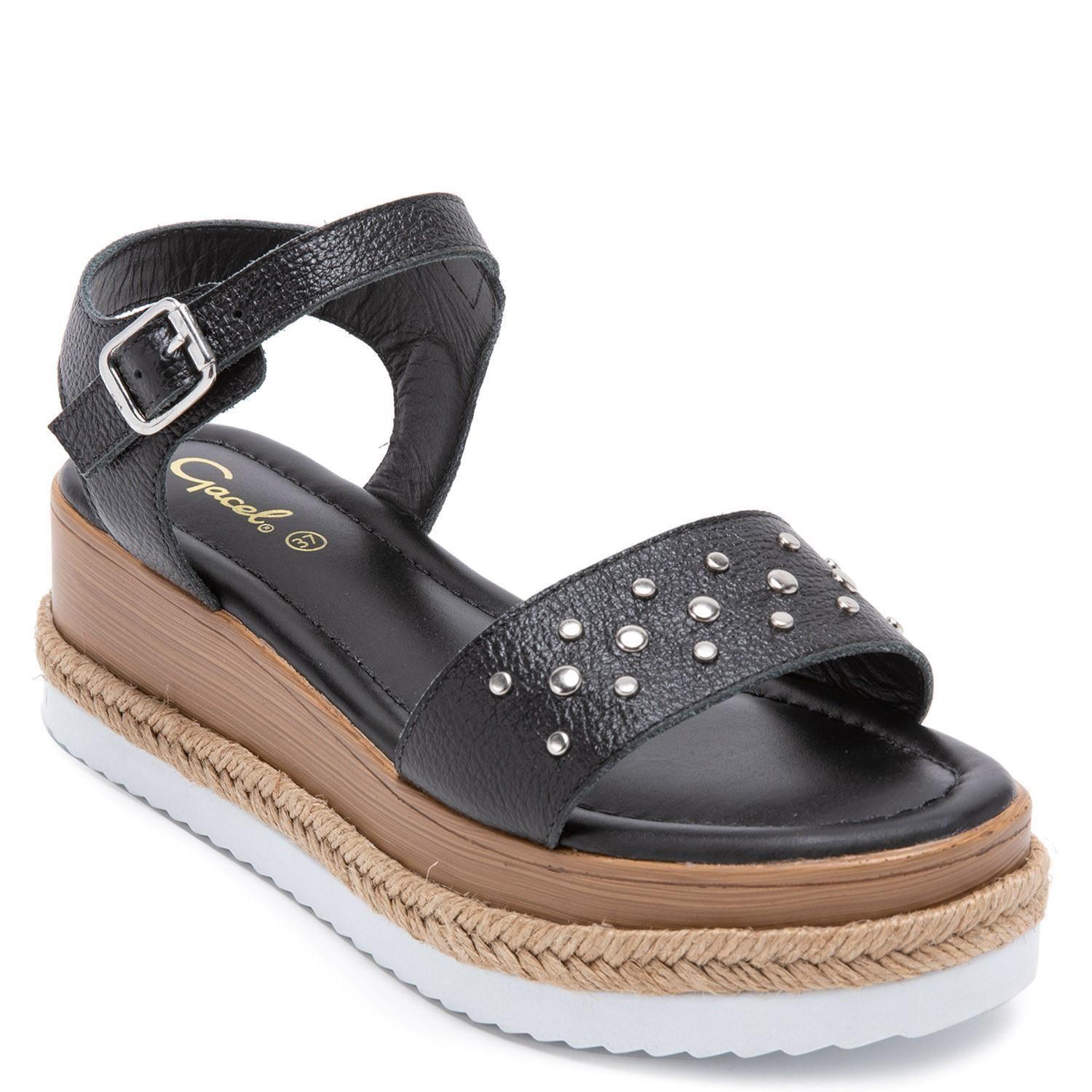 Sandalia de cuero mujer Gacel Negro Maggie 0659019-1