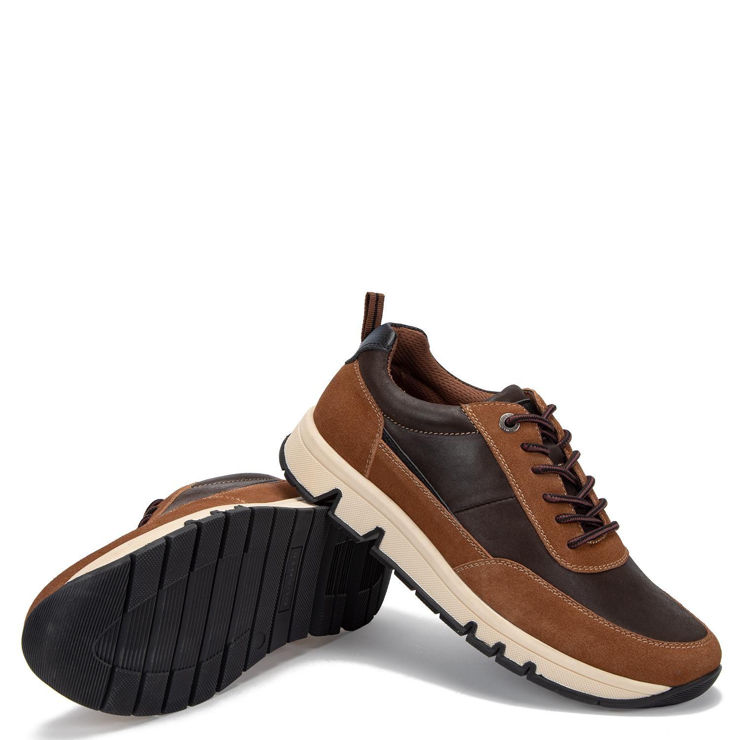 Zapatilla de cuero hombre Guante café Rio-3
