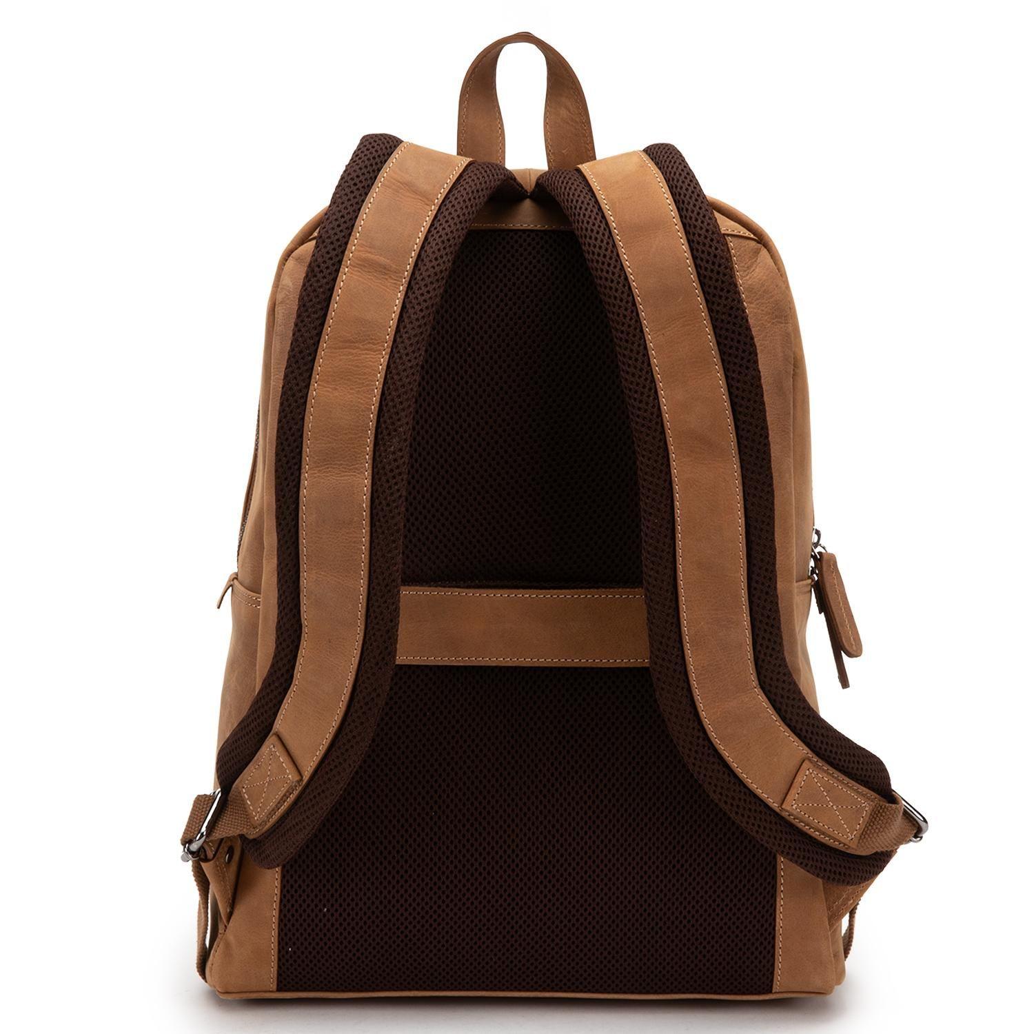 Mochila de cuero hombre Guante tostado Viaje-2