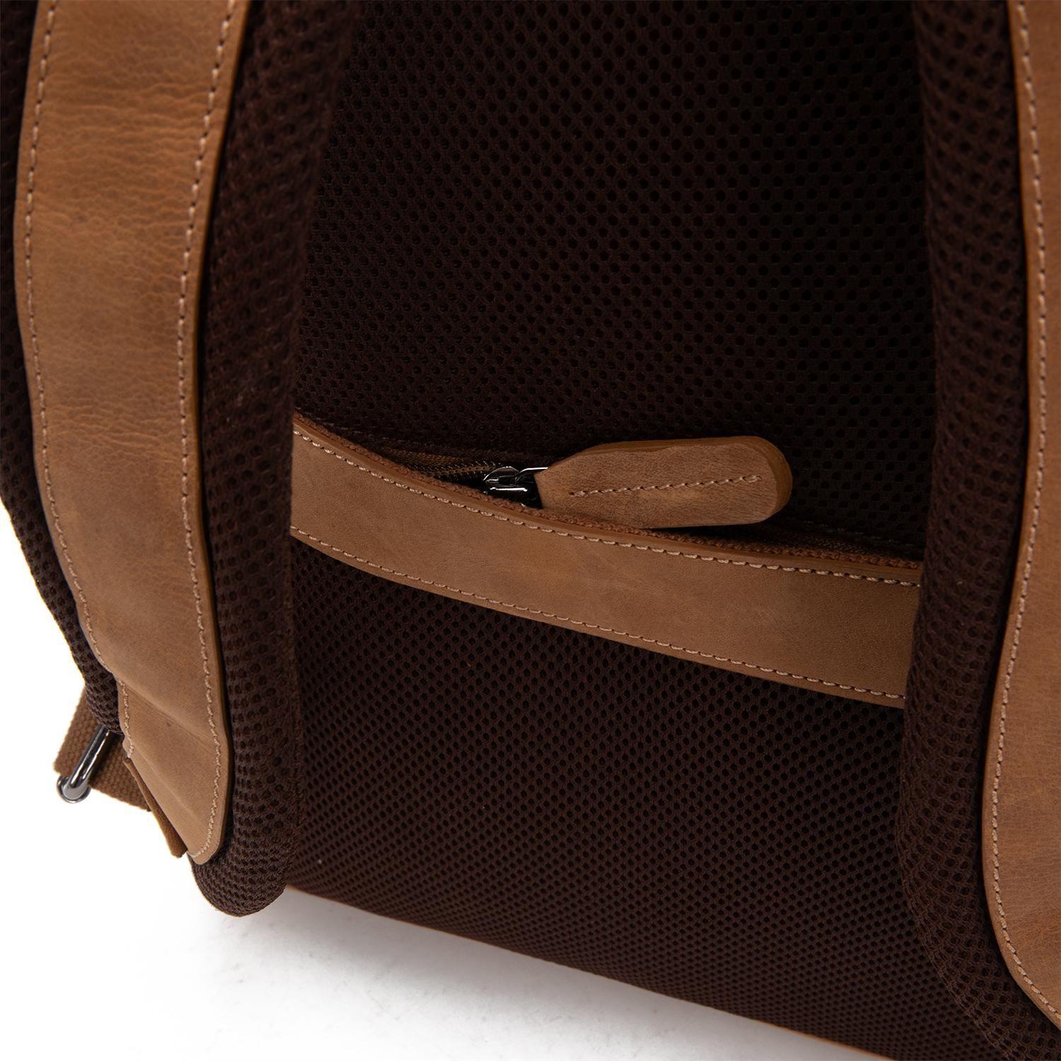 Mochila de cuero hombre Guante tostado Viaje-7