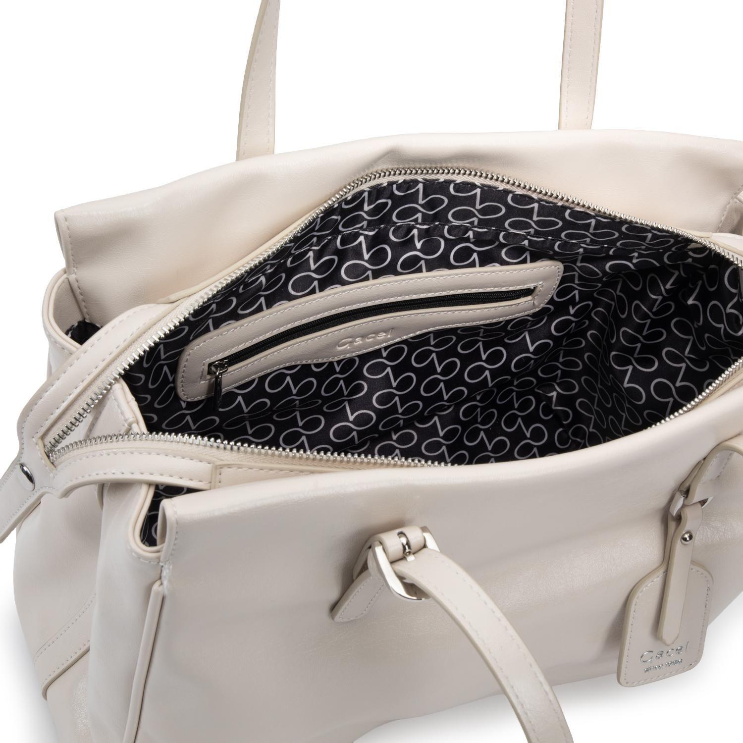 Cartera mujer Gacel off white dos asas grande-4