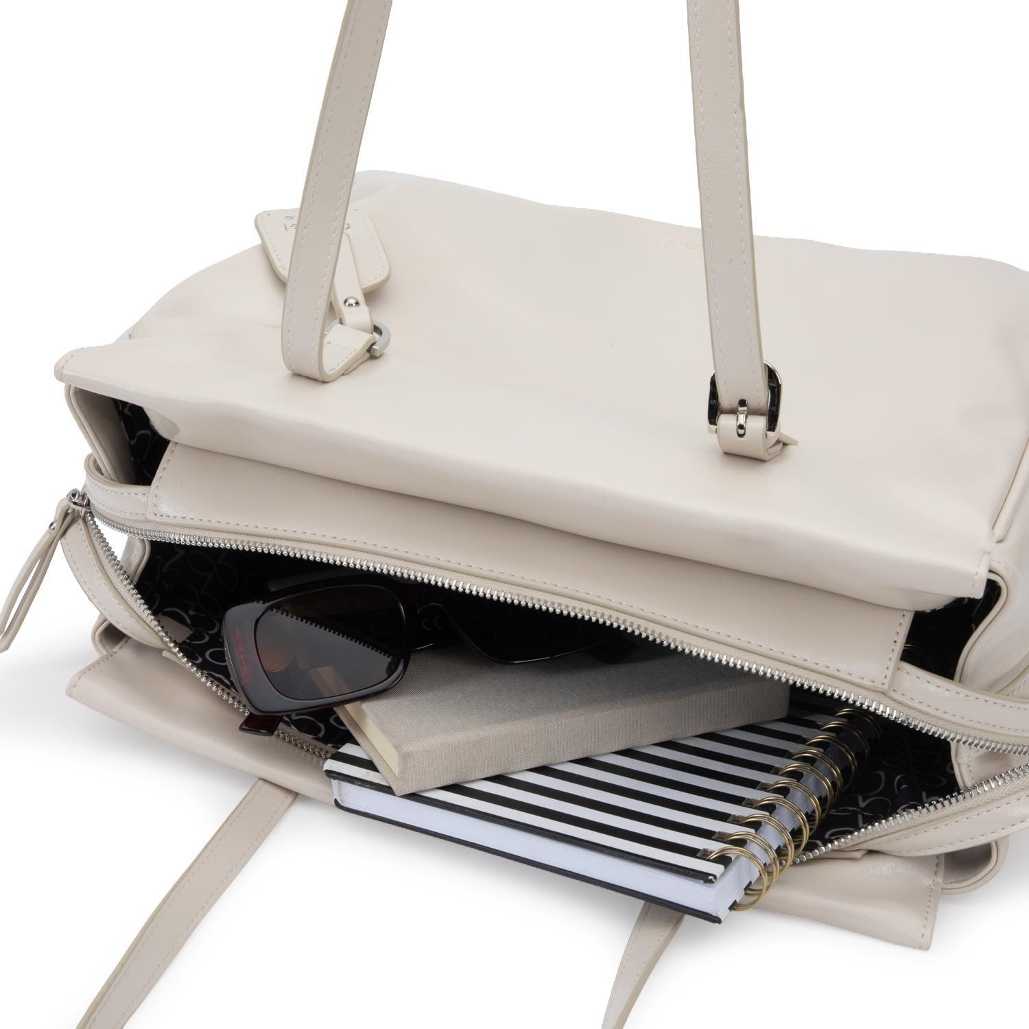 Cartera mujer Gacel off white dos asas grande-8