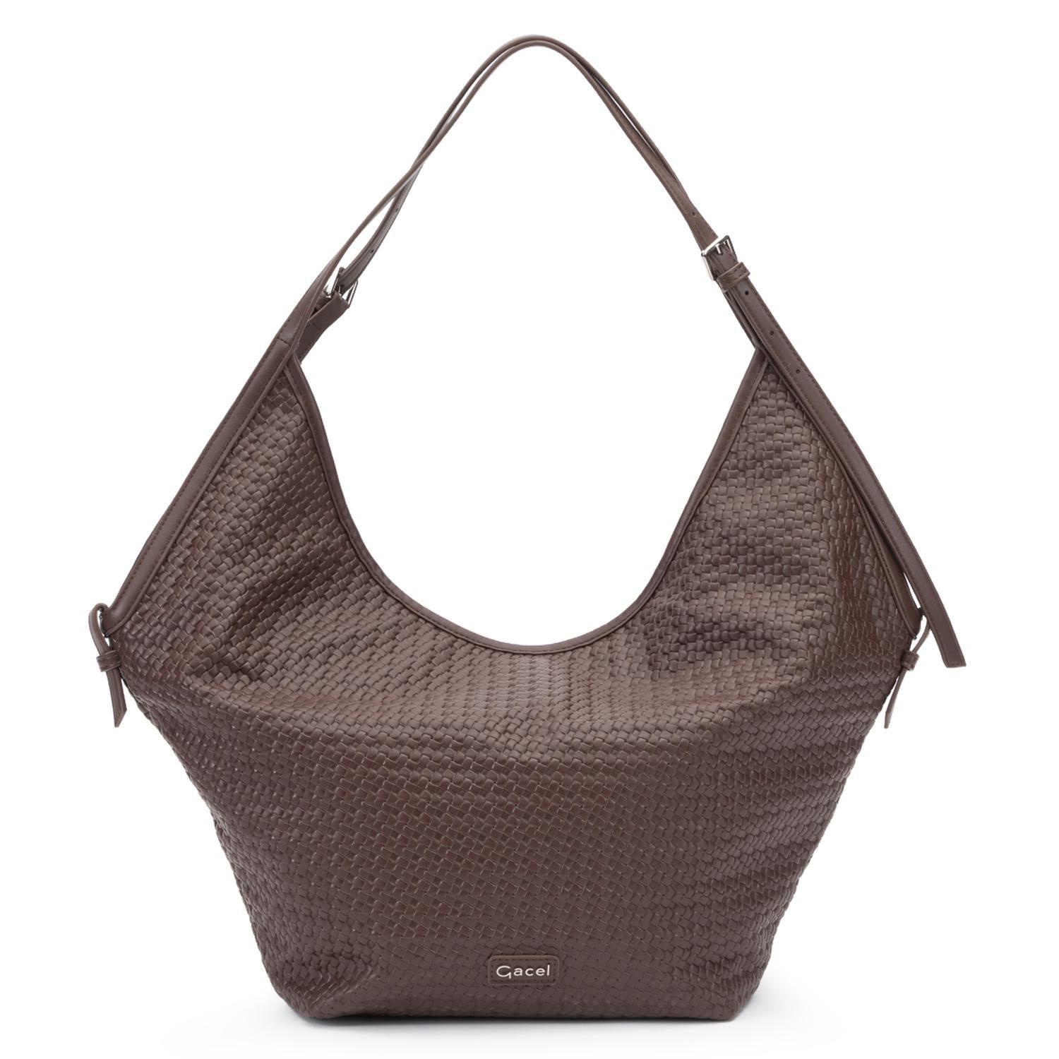 Cartera mujer Gacel chocolate dos asas grande-2