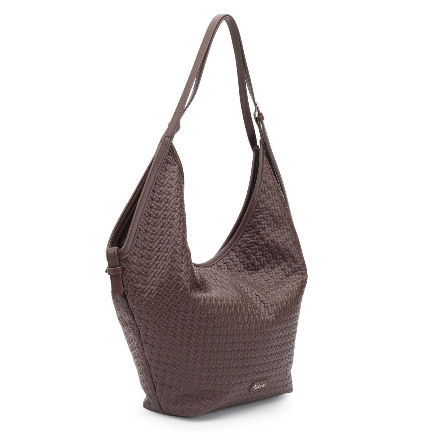 Cartera mujer Gacel chocolate dos asas grande-3